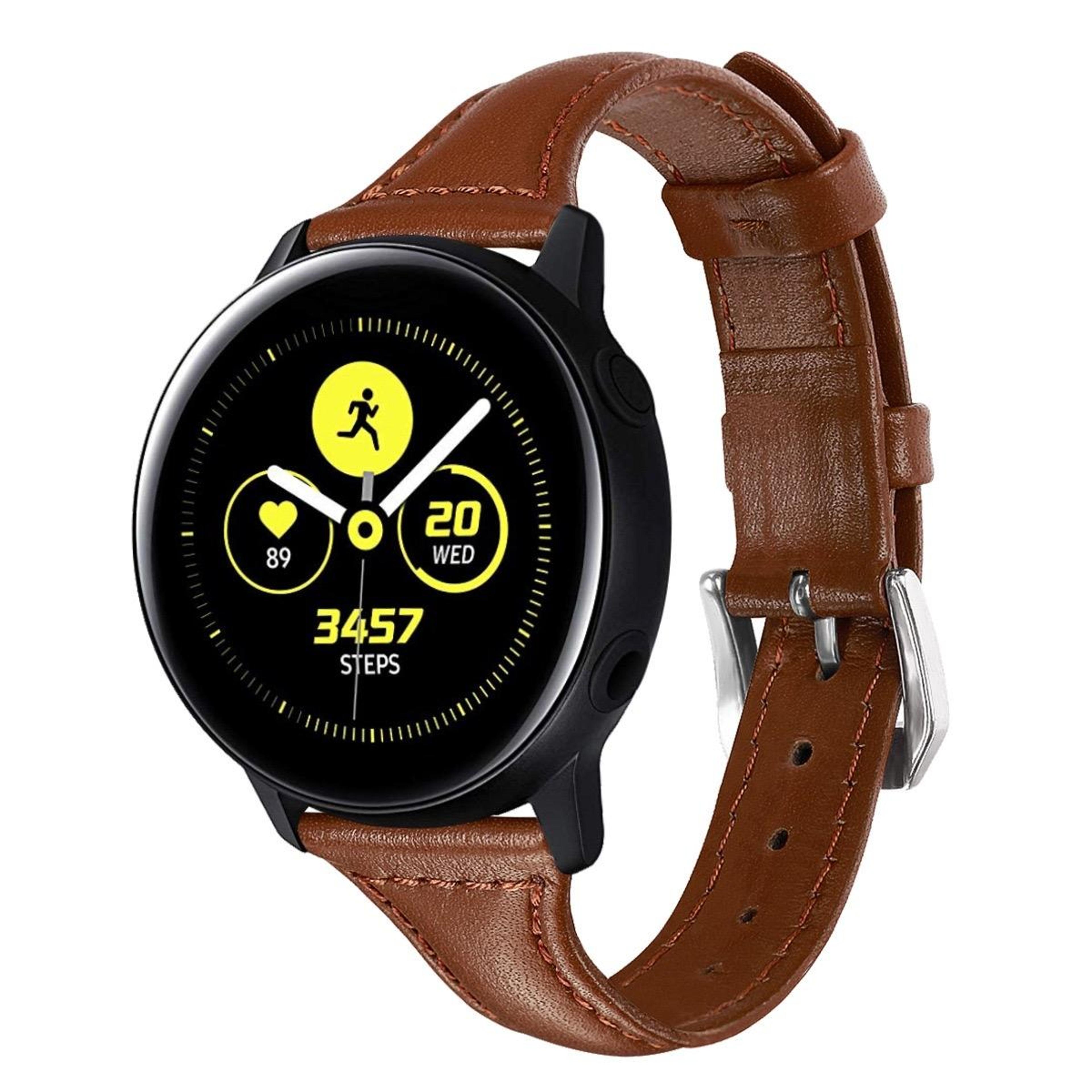 leather watch band for samsung galaxy watch slim replacement strap with metal buckle
