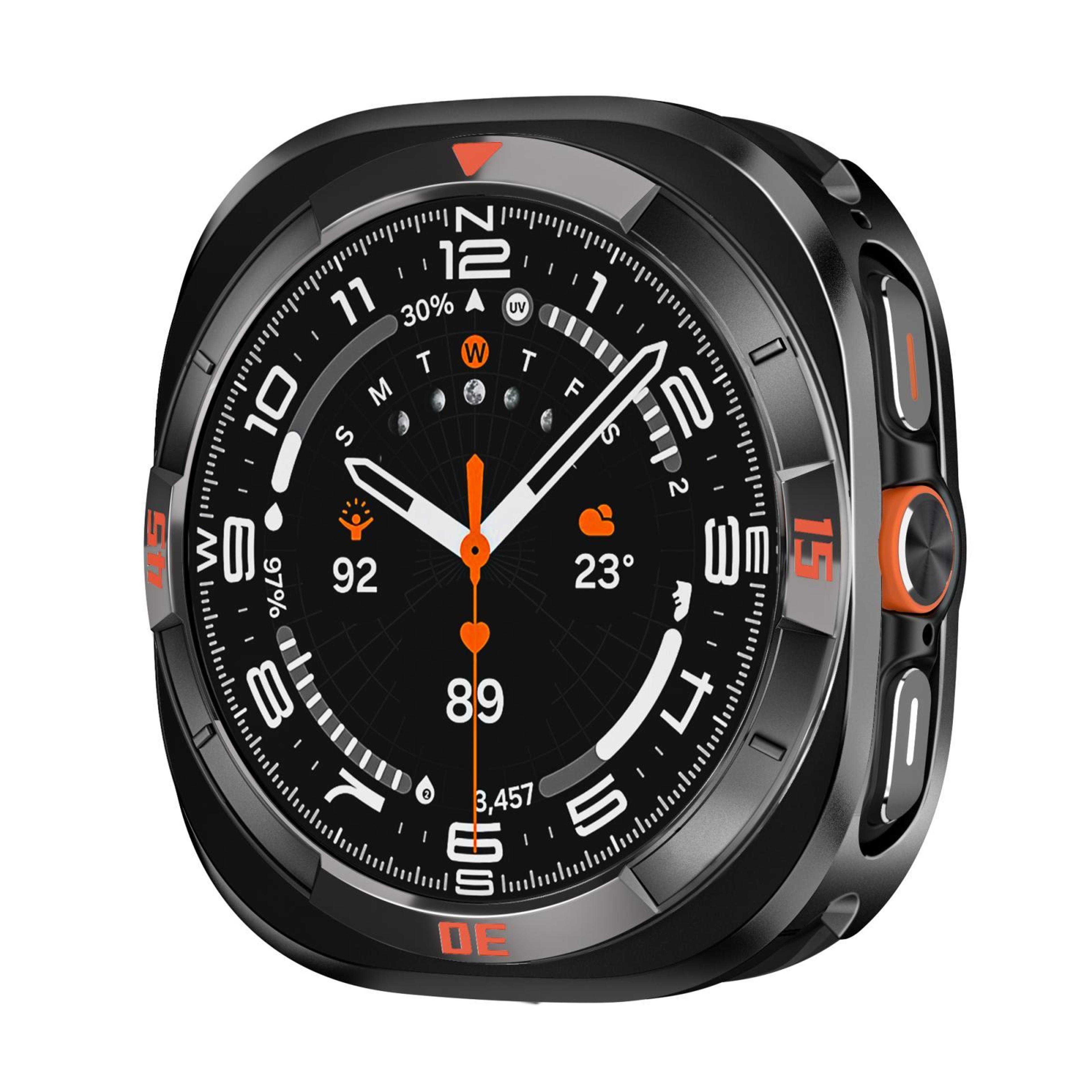 samsung galaxy watch ultra 47mm protective cover aluminium alloy pc watch case time pattern