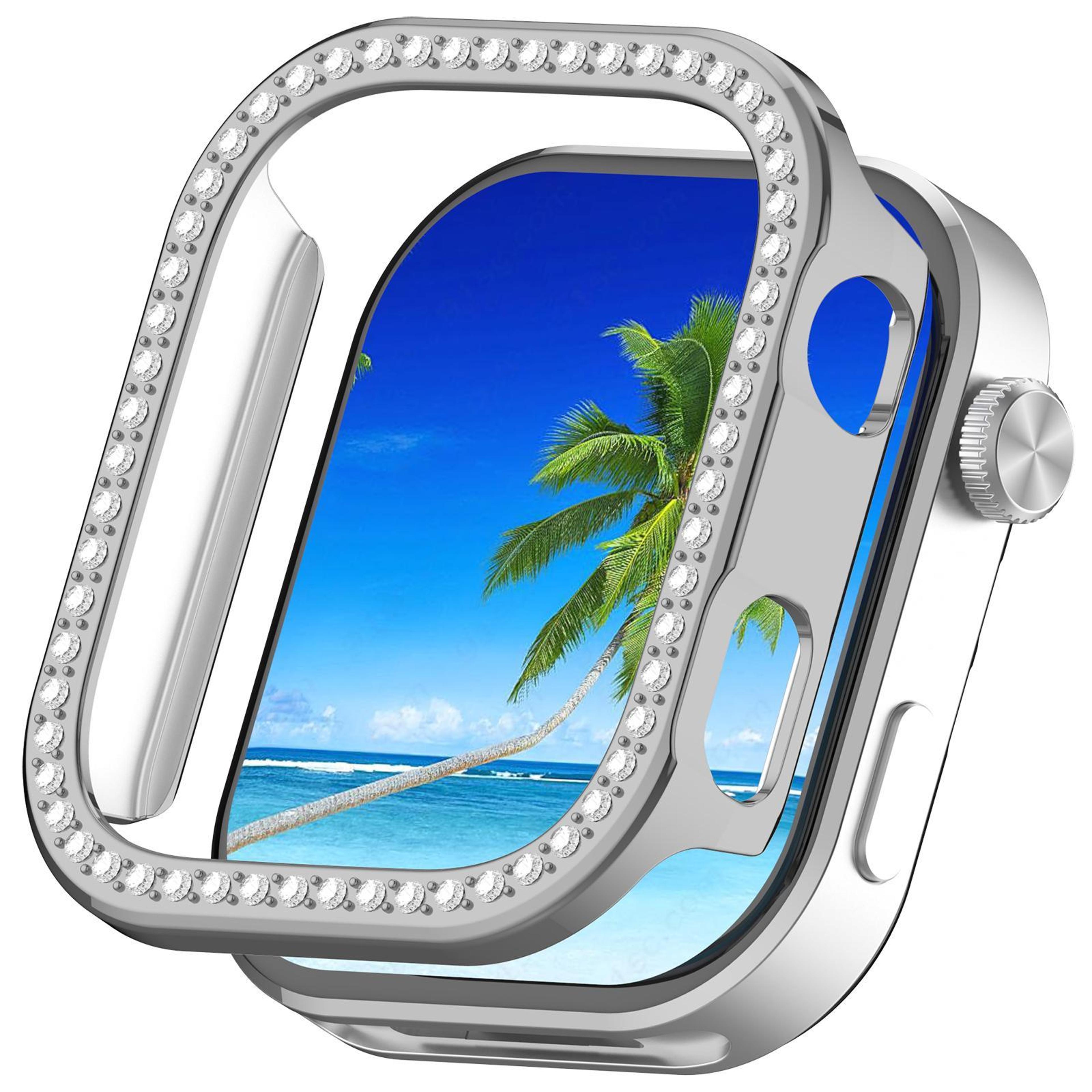 for redmi watch 6 protective cover bling pc watch case single row diamond half coverage