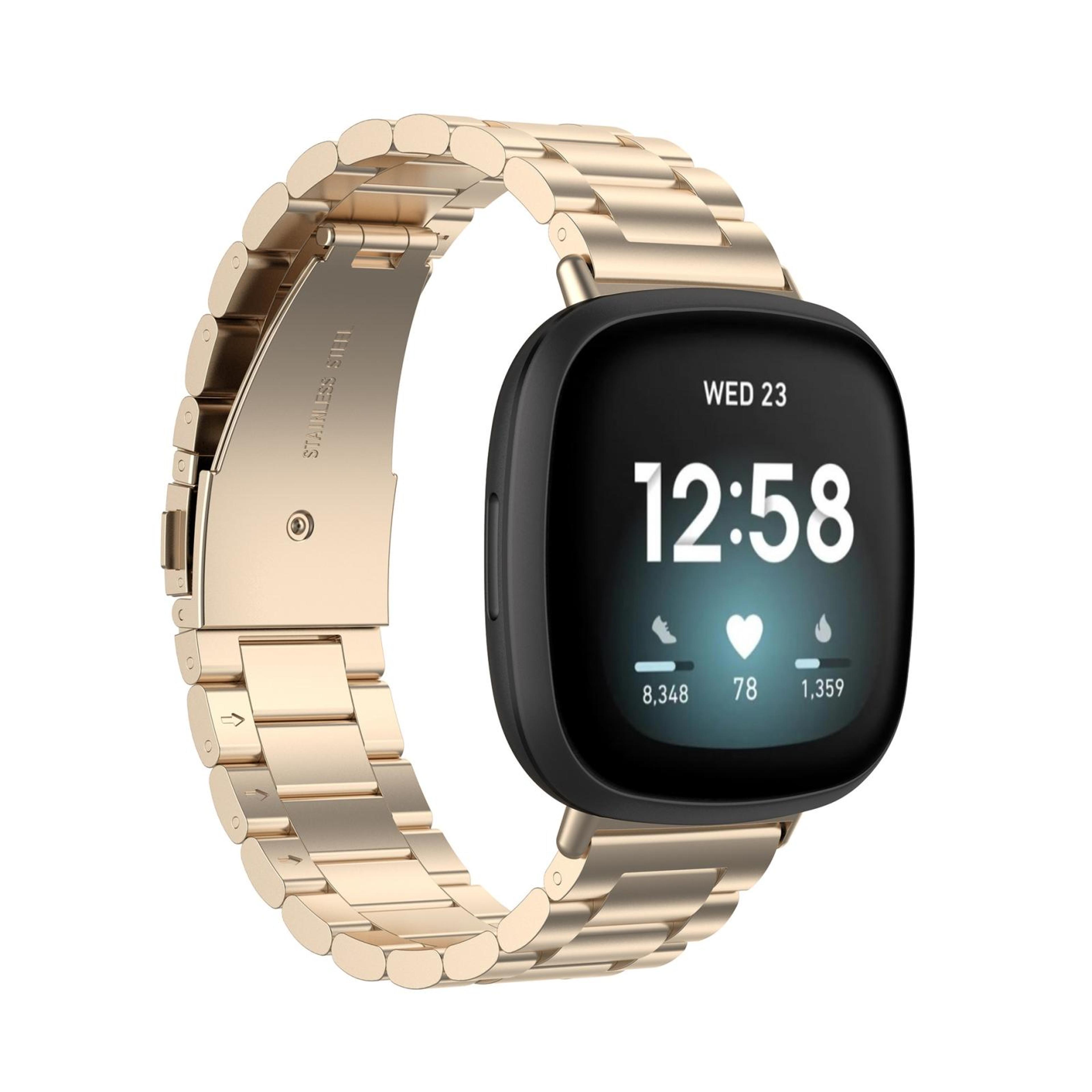 fitbit versa 4 sense 2 versa 3 sense stainless steel watch band adjustable metal replacement strap