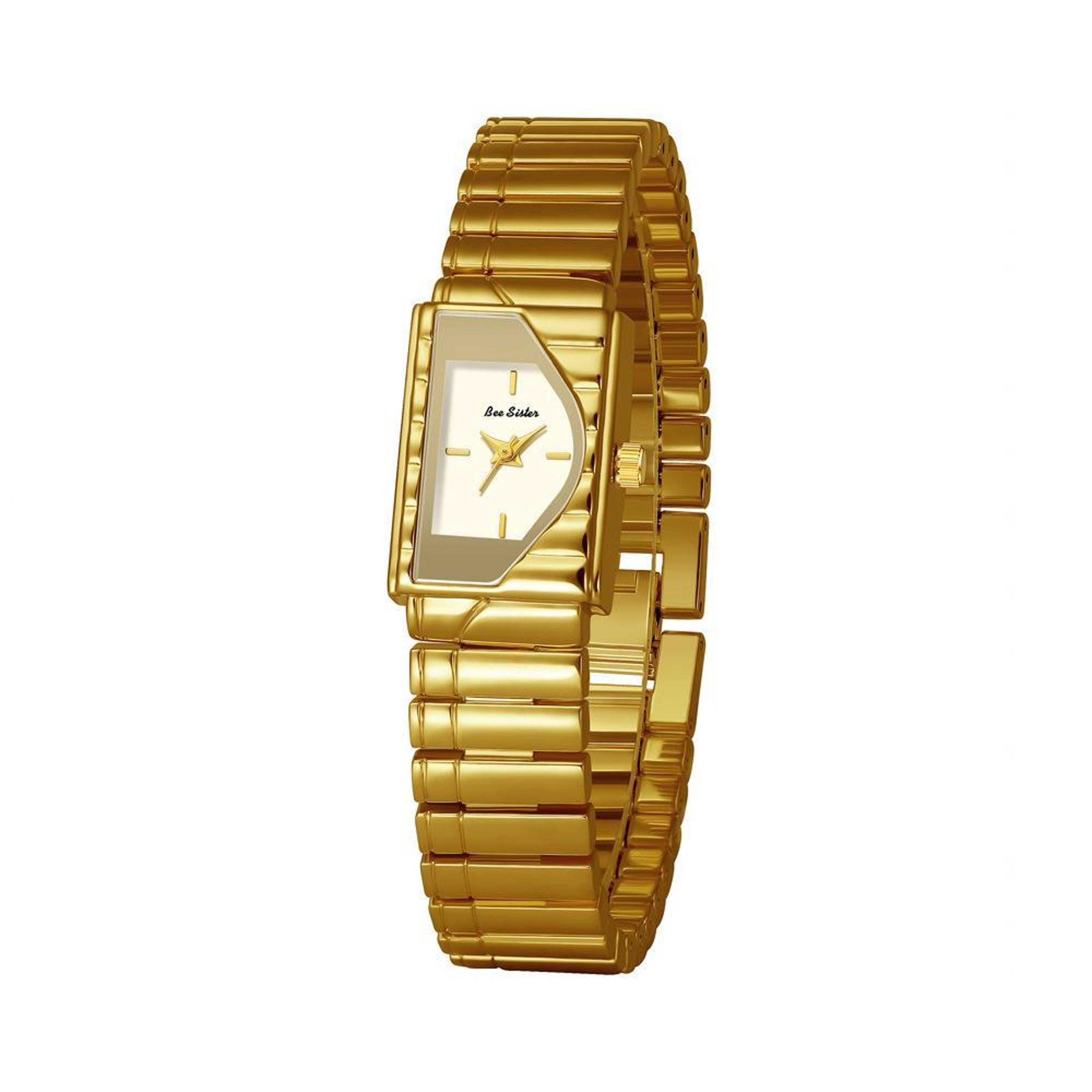 bs bee sister fa1927 vintage womens watch elegant geometric quartz watch with metal bracelet