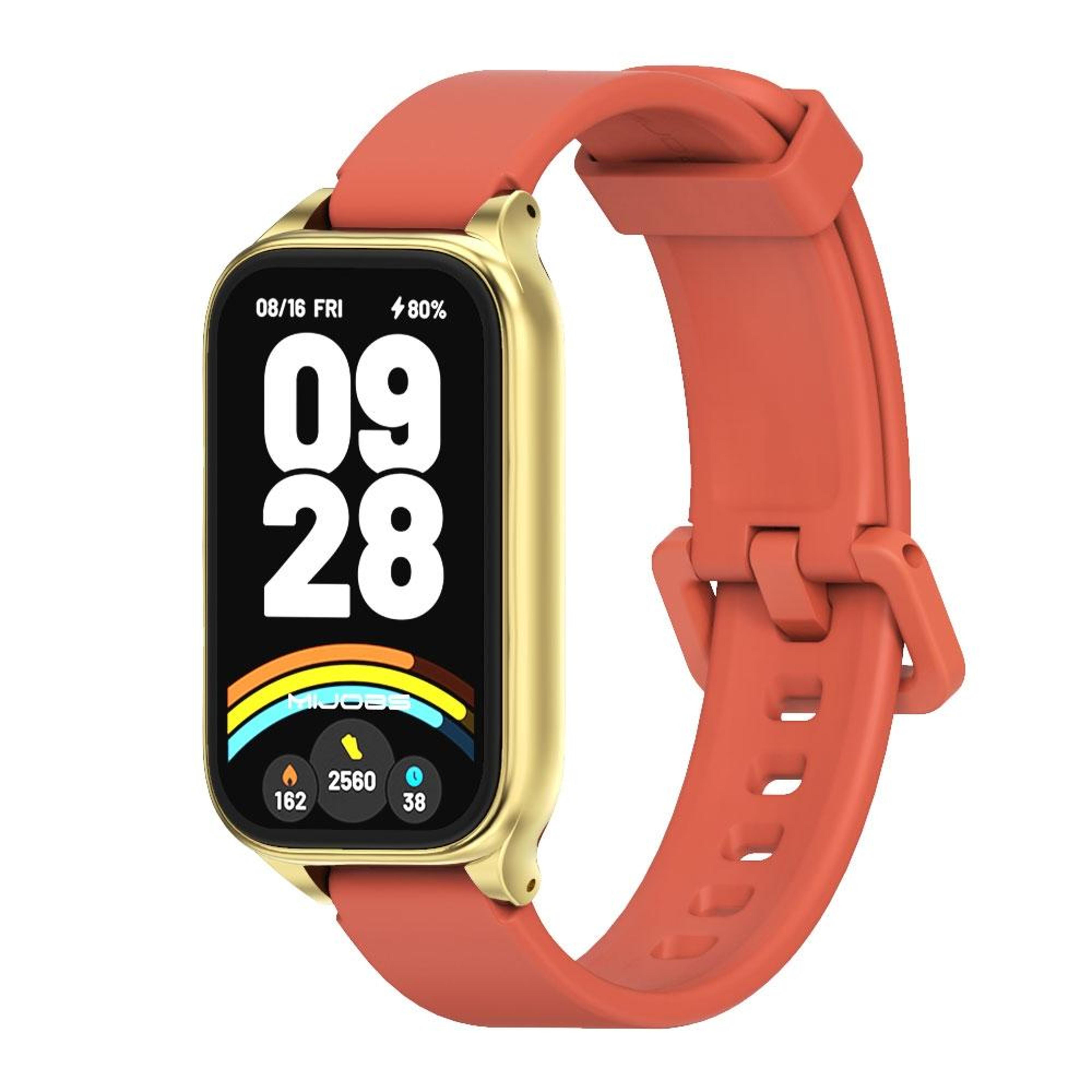 mijobs metal shell silicone watch band for xiaomi smart band 9 active redmi band 3 adjustable strap