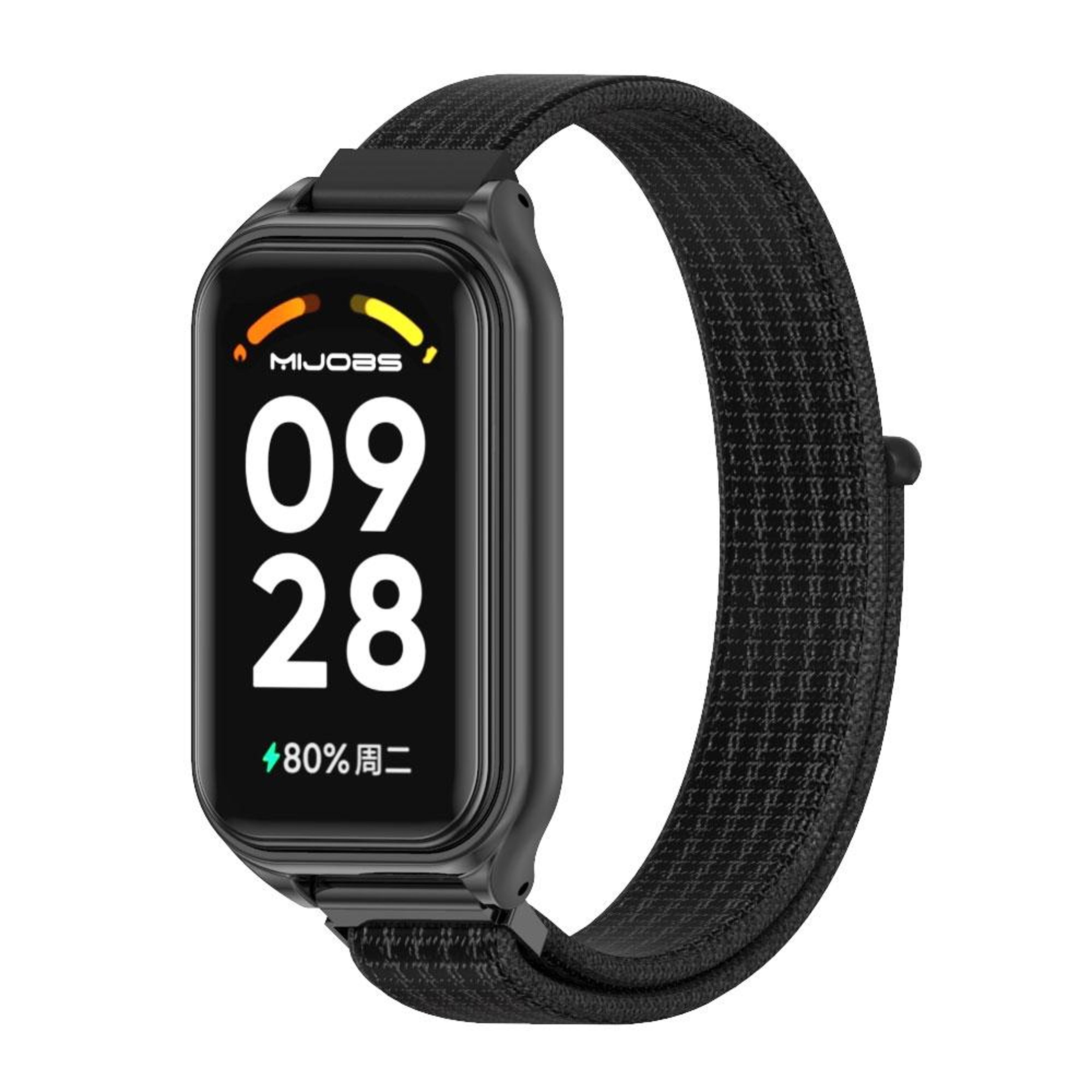 mijobs xiaomi smart band 8 active redmi band 2 nylon watch band with metal shell adjustable strap