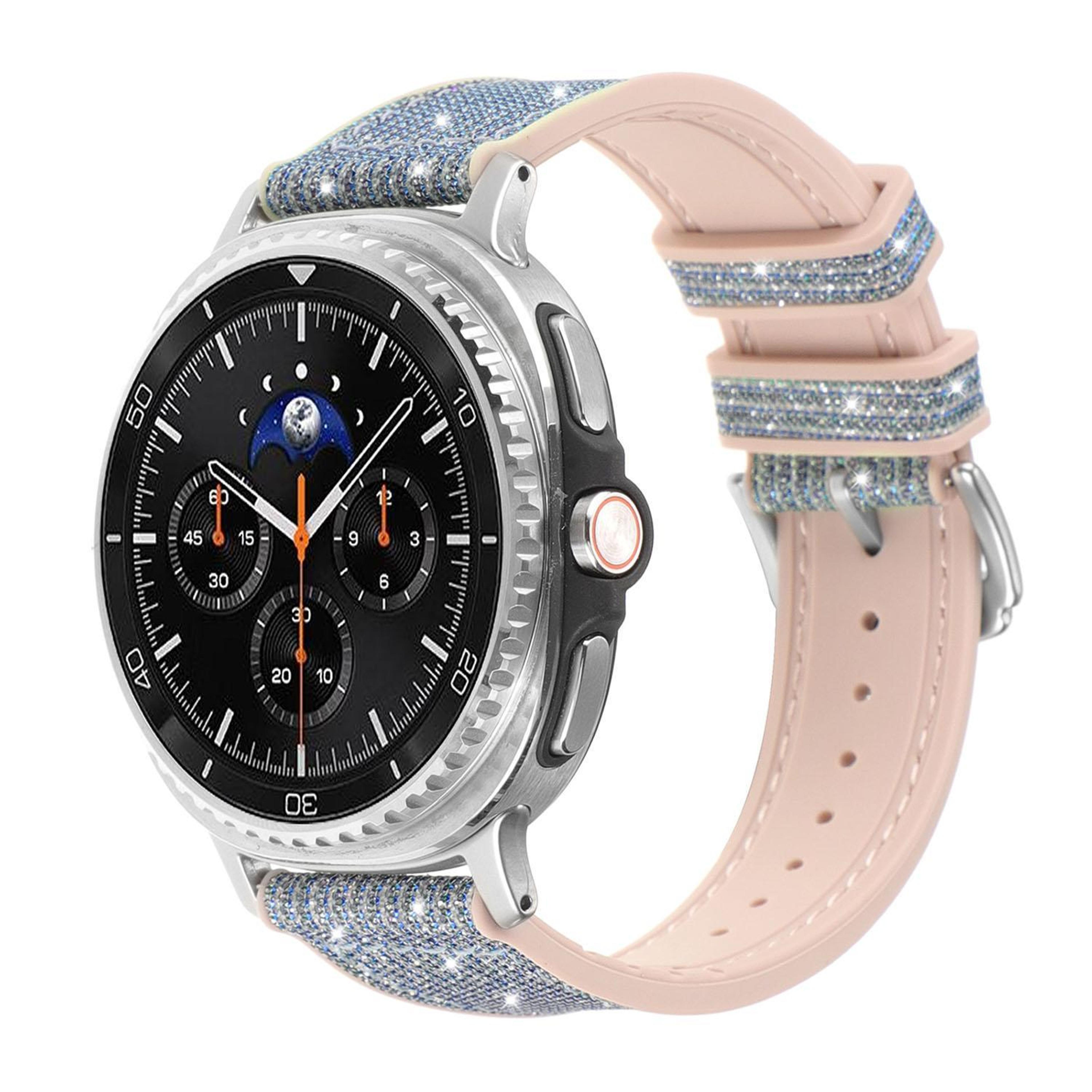 samsung galaxy watch8 classic vegan leather watch band glitter silicone watch strap