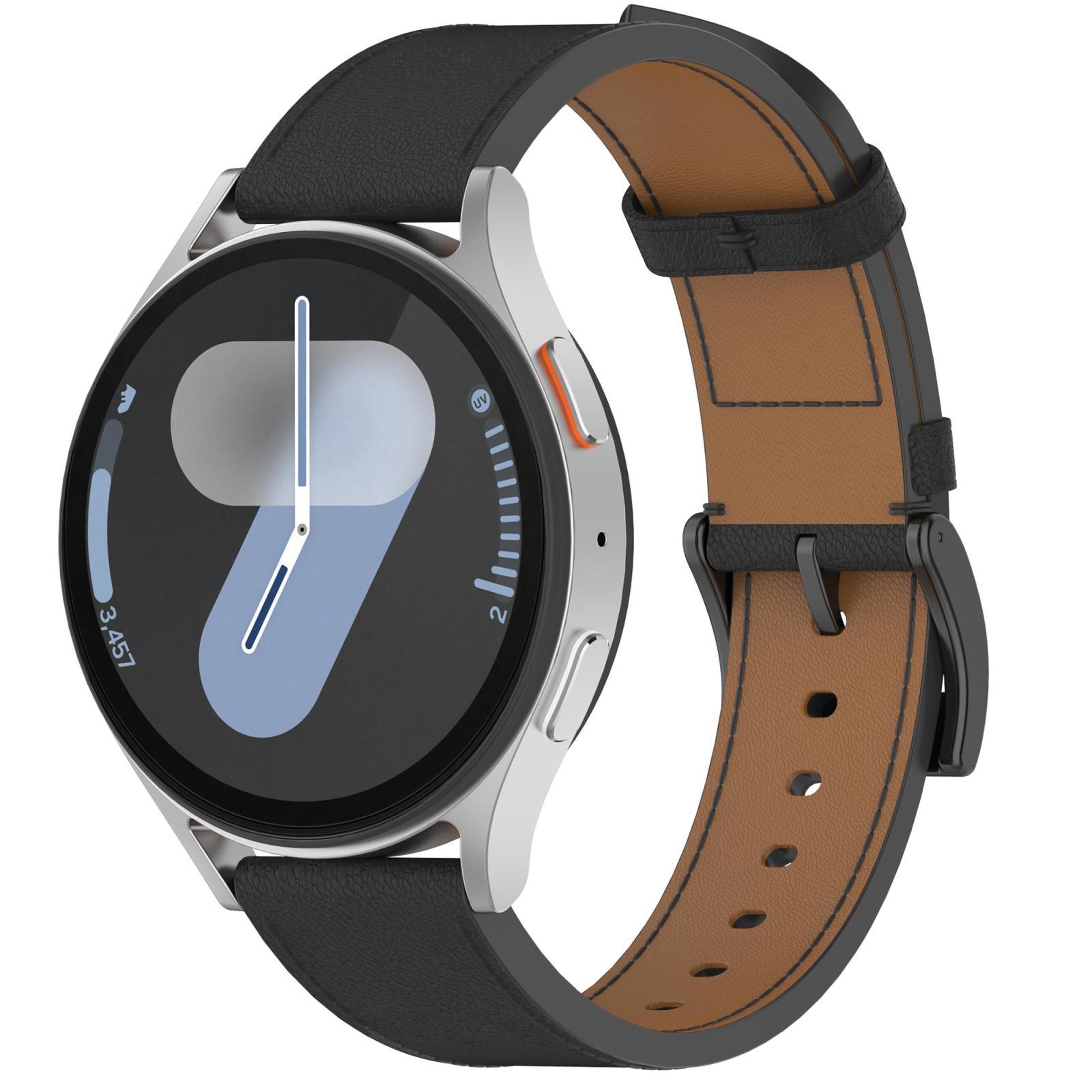 samsung galaxy watch 7 20mm leather watch band soft replacement strap with press button