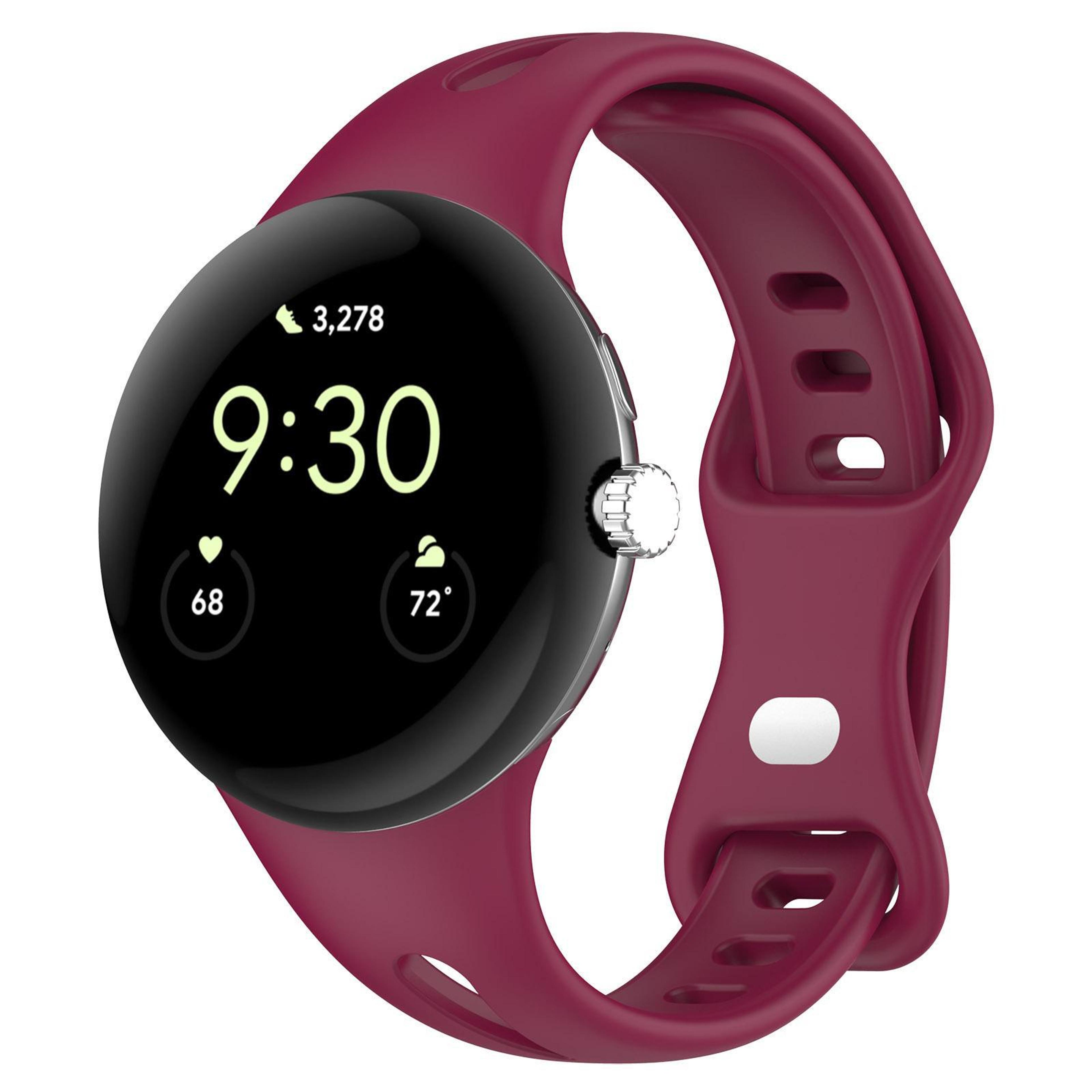 google pixel watch 4 3 2 1 silicone watch band with butterfly buckle soft replacement strap