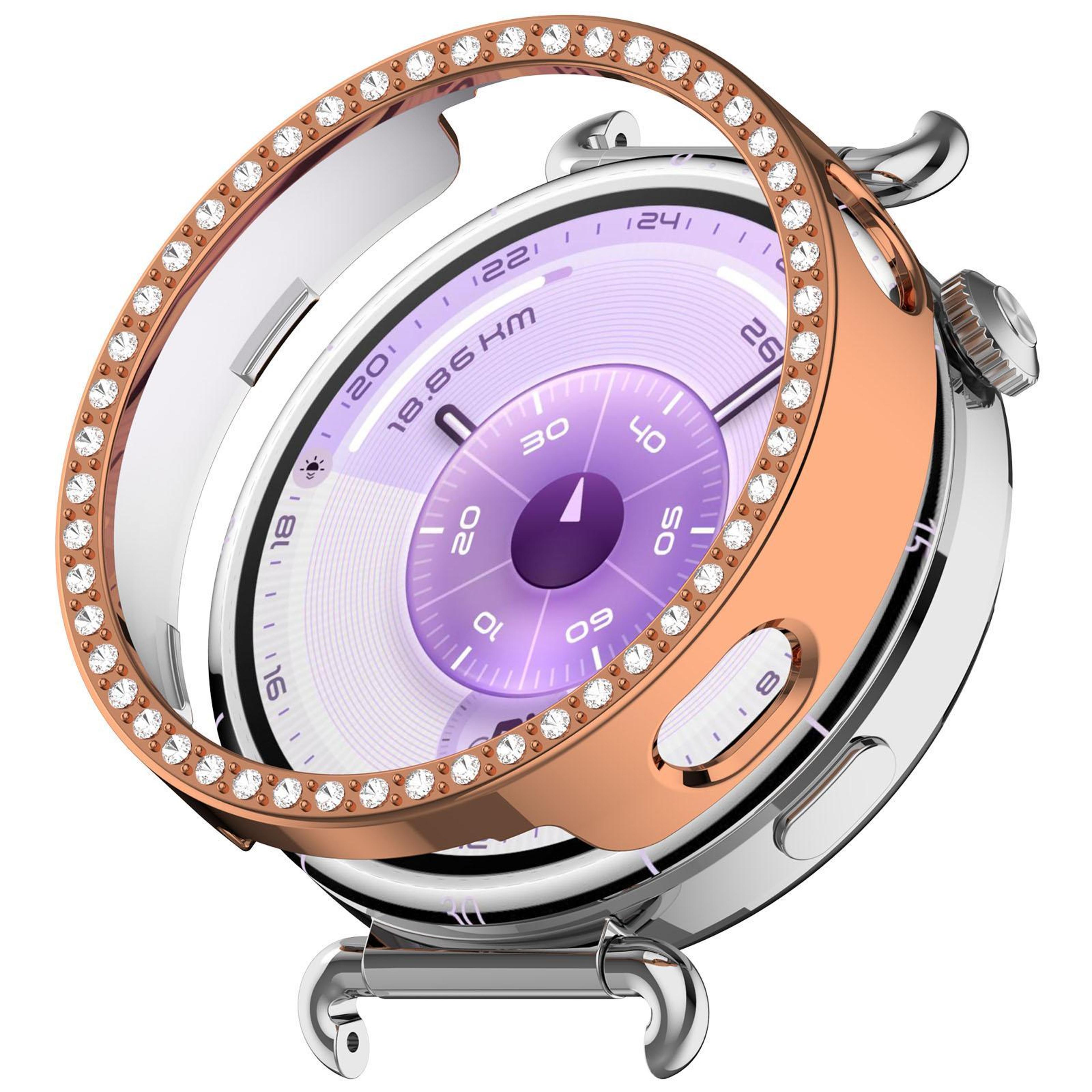 huawei watch gt 6 41mm protective case single row diamond hollow pc watch cover