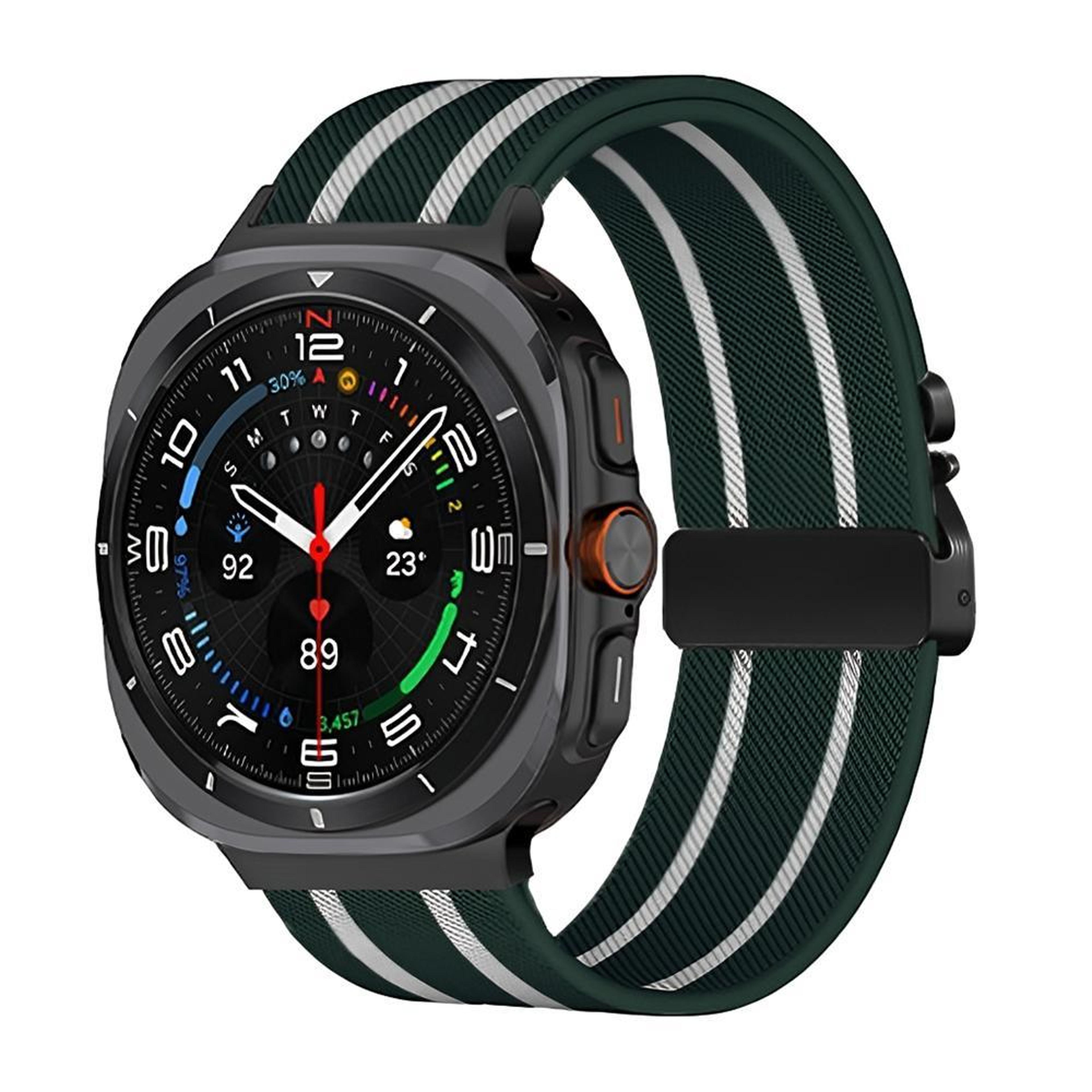 samsung galaxy watch ultra 47mm nylon watch band parachute buckle elastic braided replacement strap