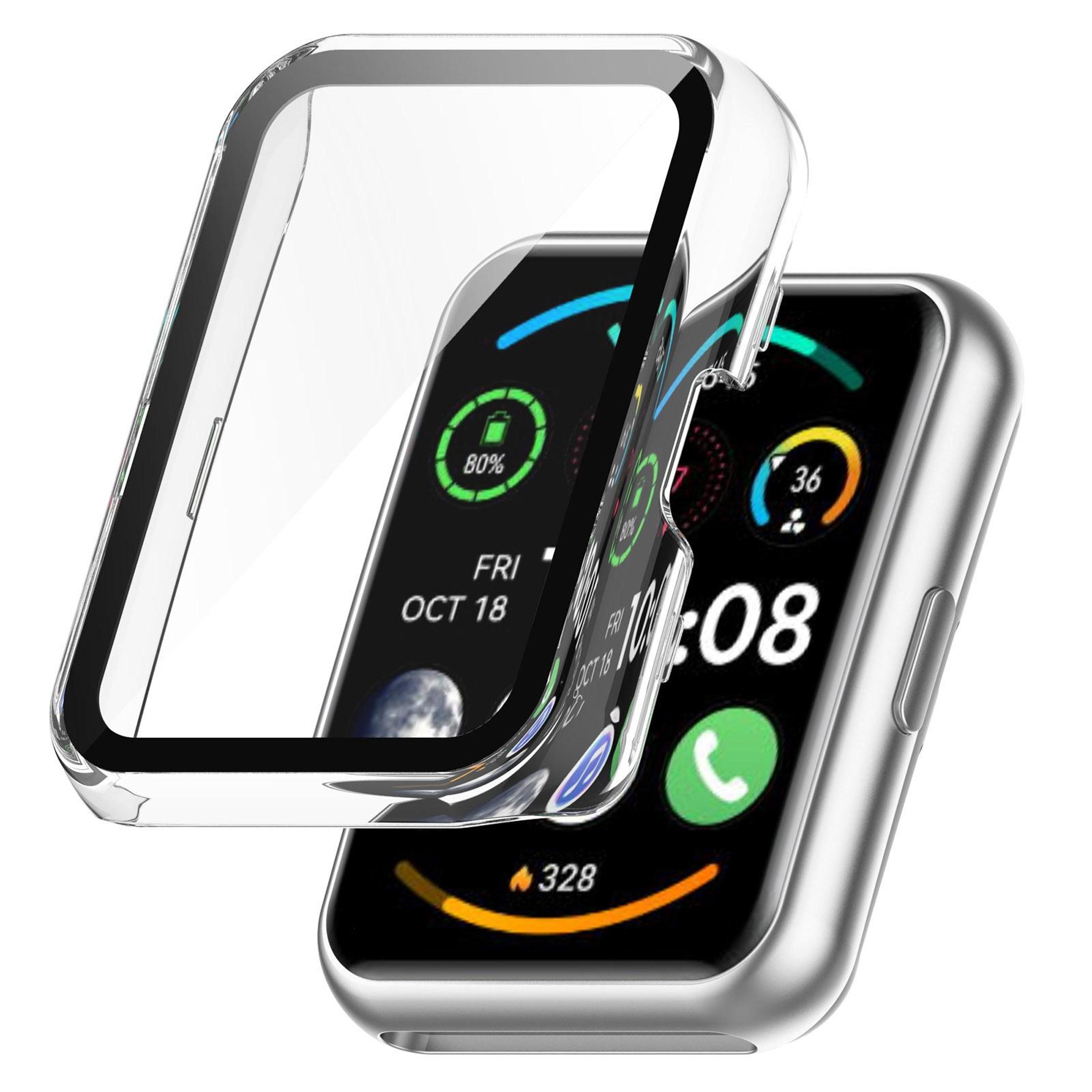 huawei watch fit 2 pc watch case with tempered glass screen protector full coverage protective cover