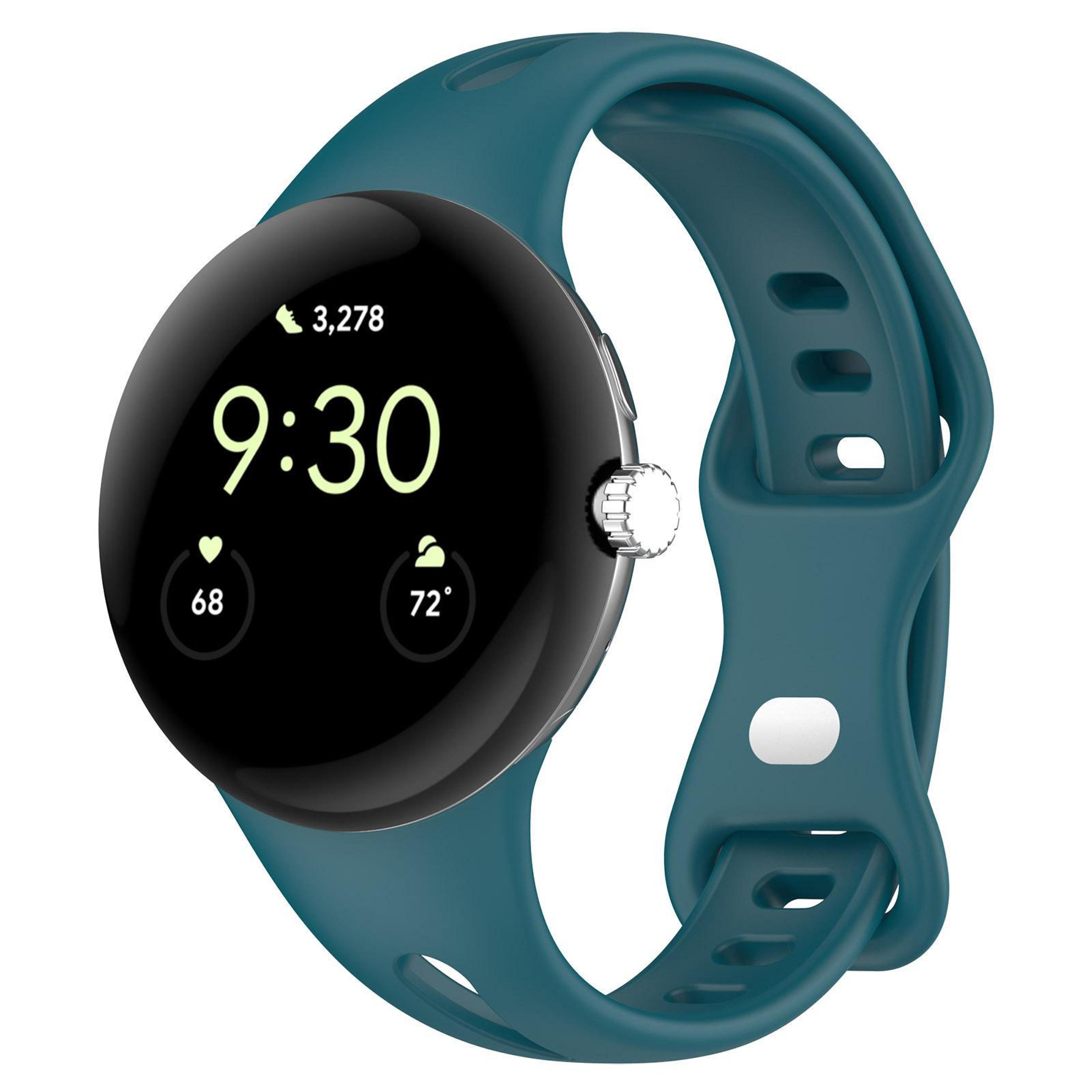google pixel watch 4 3 2 1 silicone watch band with butterfly buckle soft replacement strap 41mm