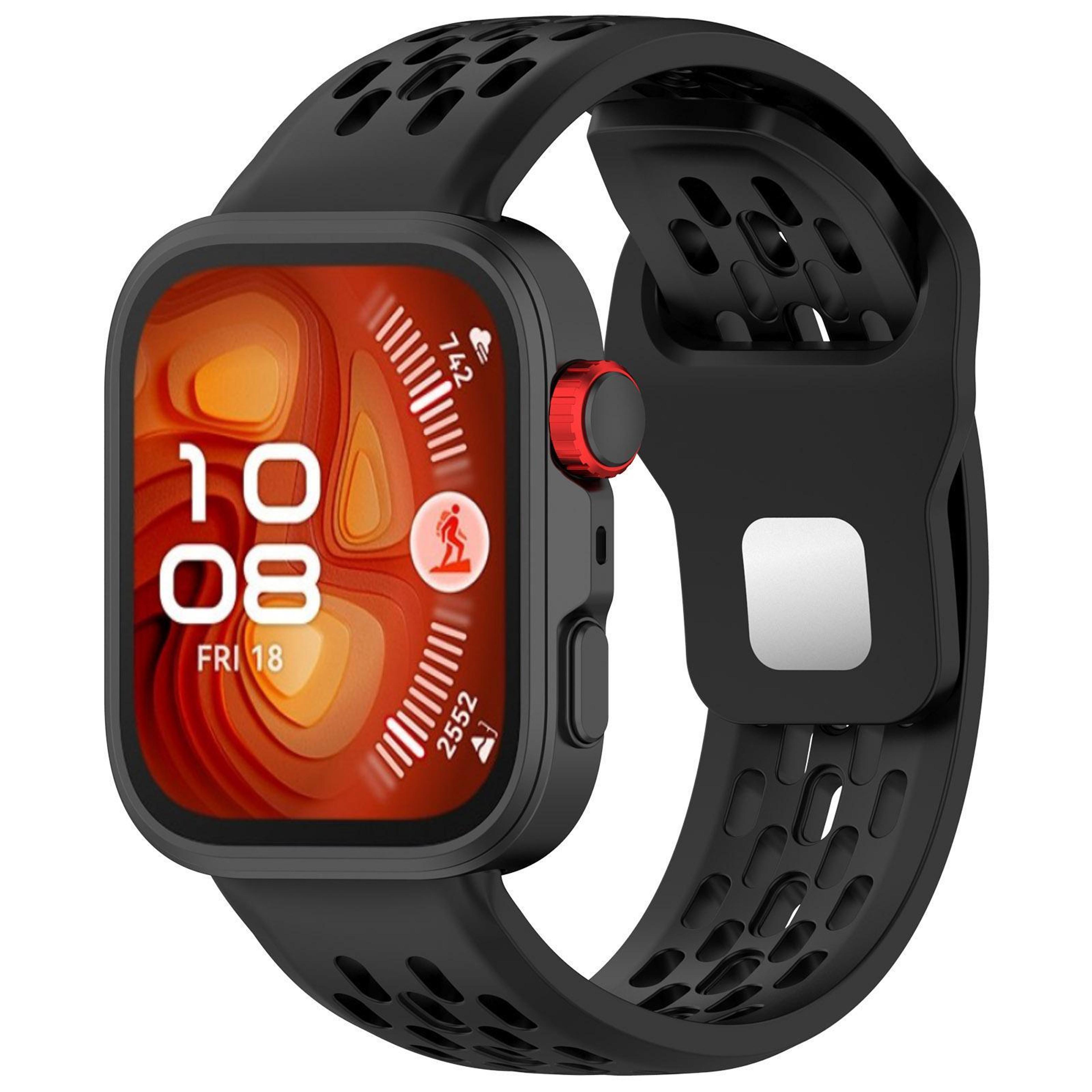 huawei watch fit 4 fit 4 pro fit 3 silicone watch band with reverse steel buckle adjustable sport strap