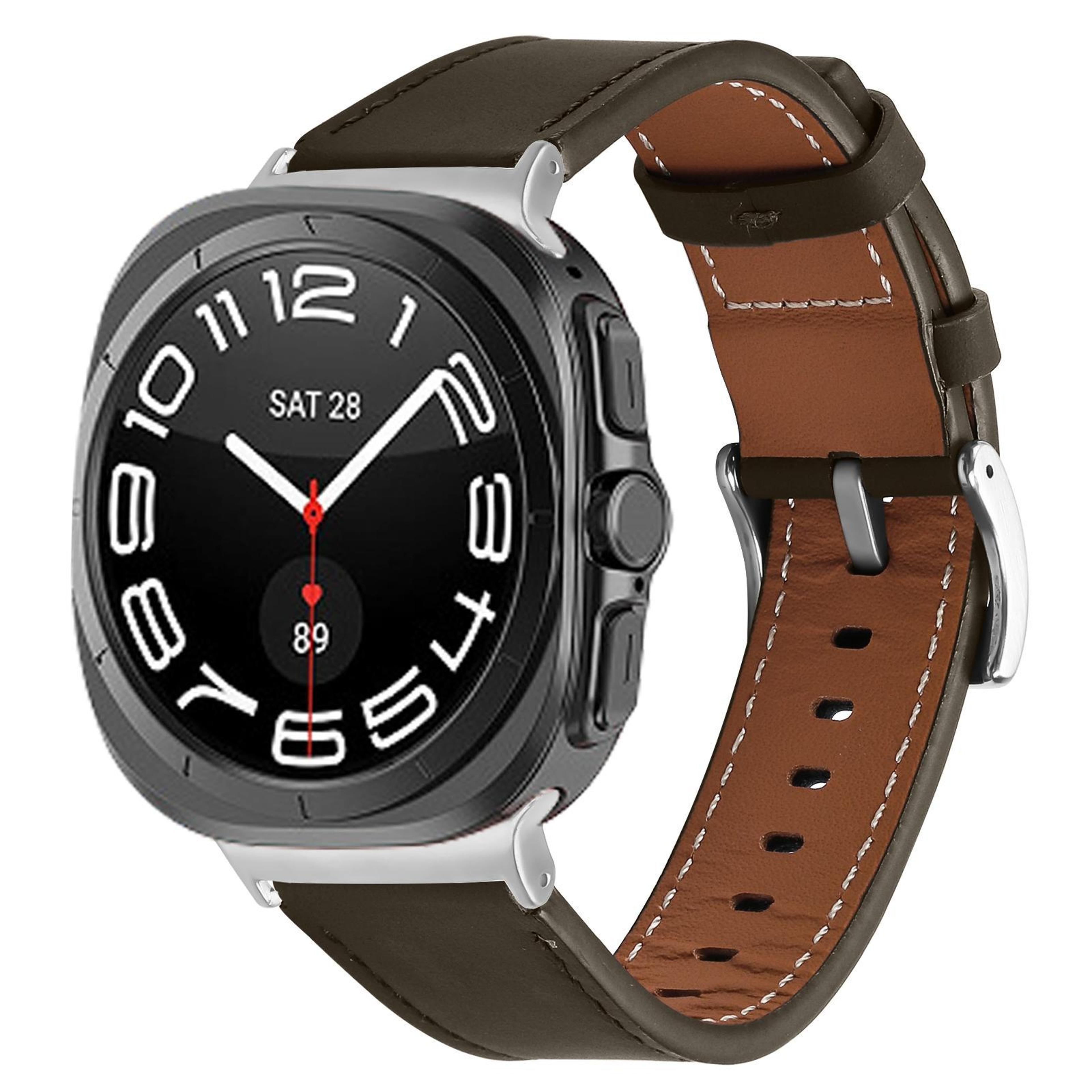samsung galaxy watch ultra 47mm nappa leather watch band adjustable genuine leather replacement strap