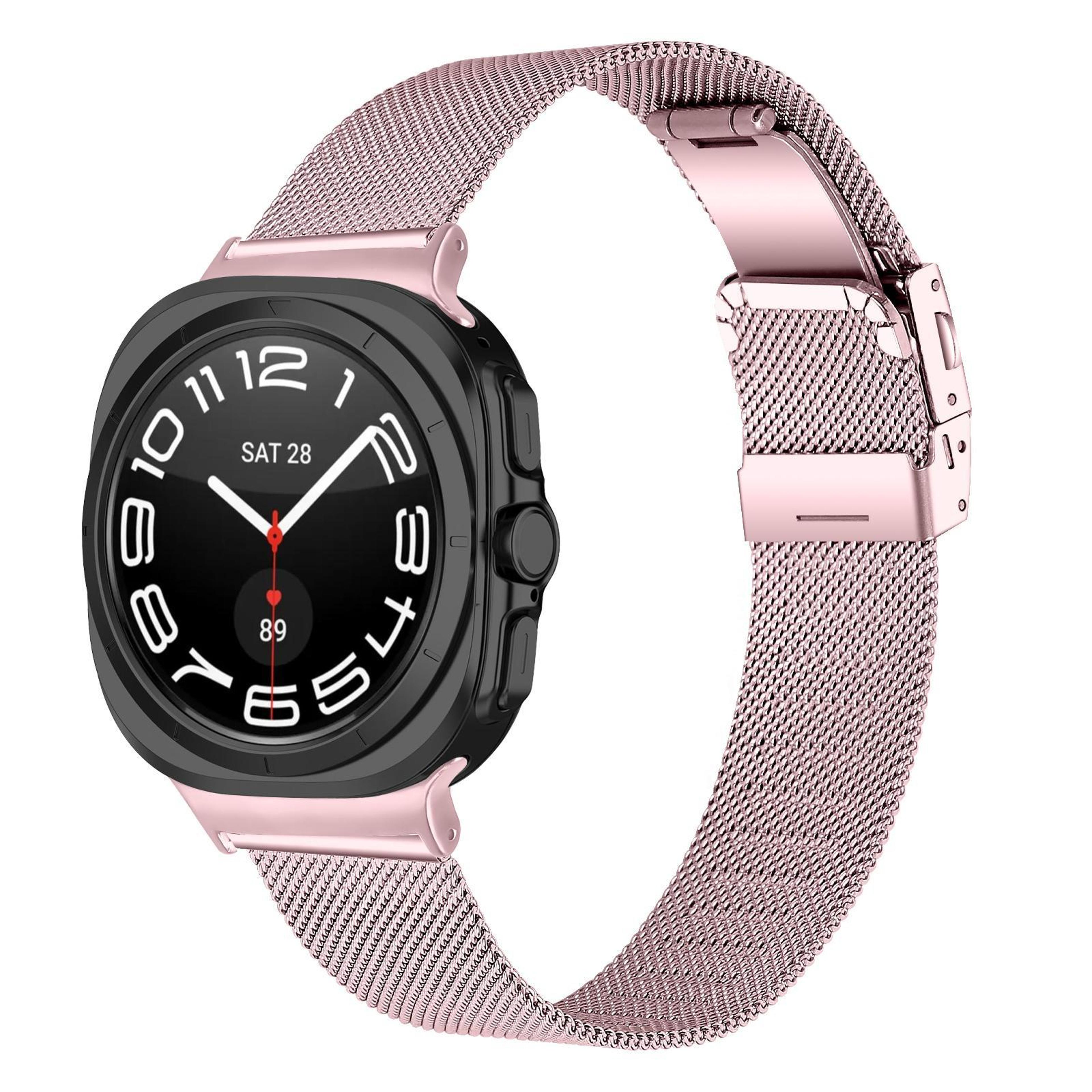 samsung galaxy watch ultra milanese metal watch band with turtle buckle adjustable stainless steel strap