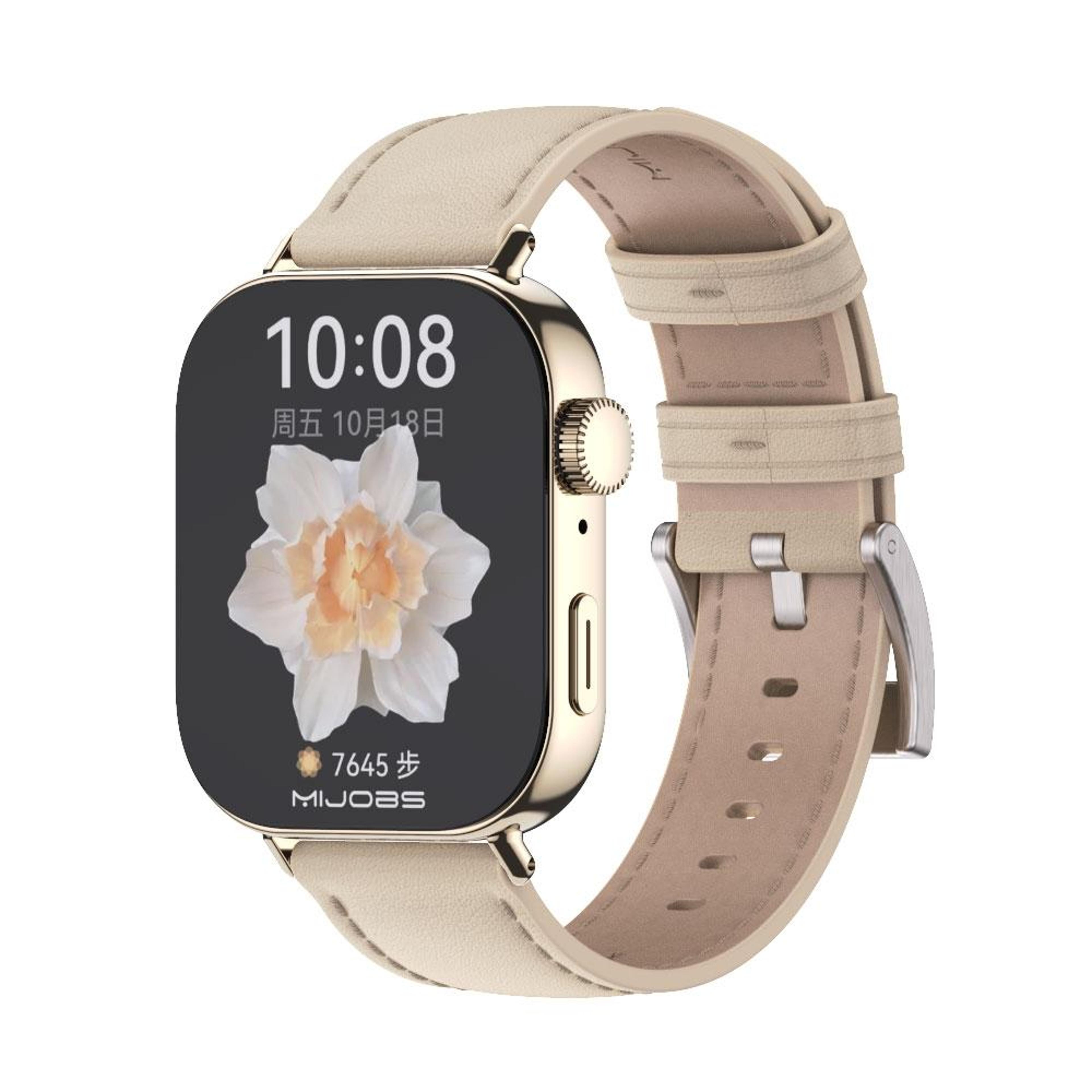 mijobs huawei watch fit 3 leather band genuine cowhide 20mm adjustable replacement strap