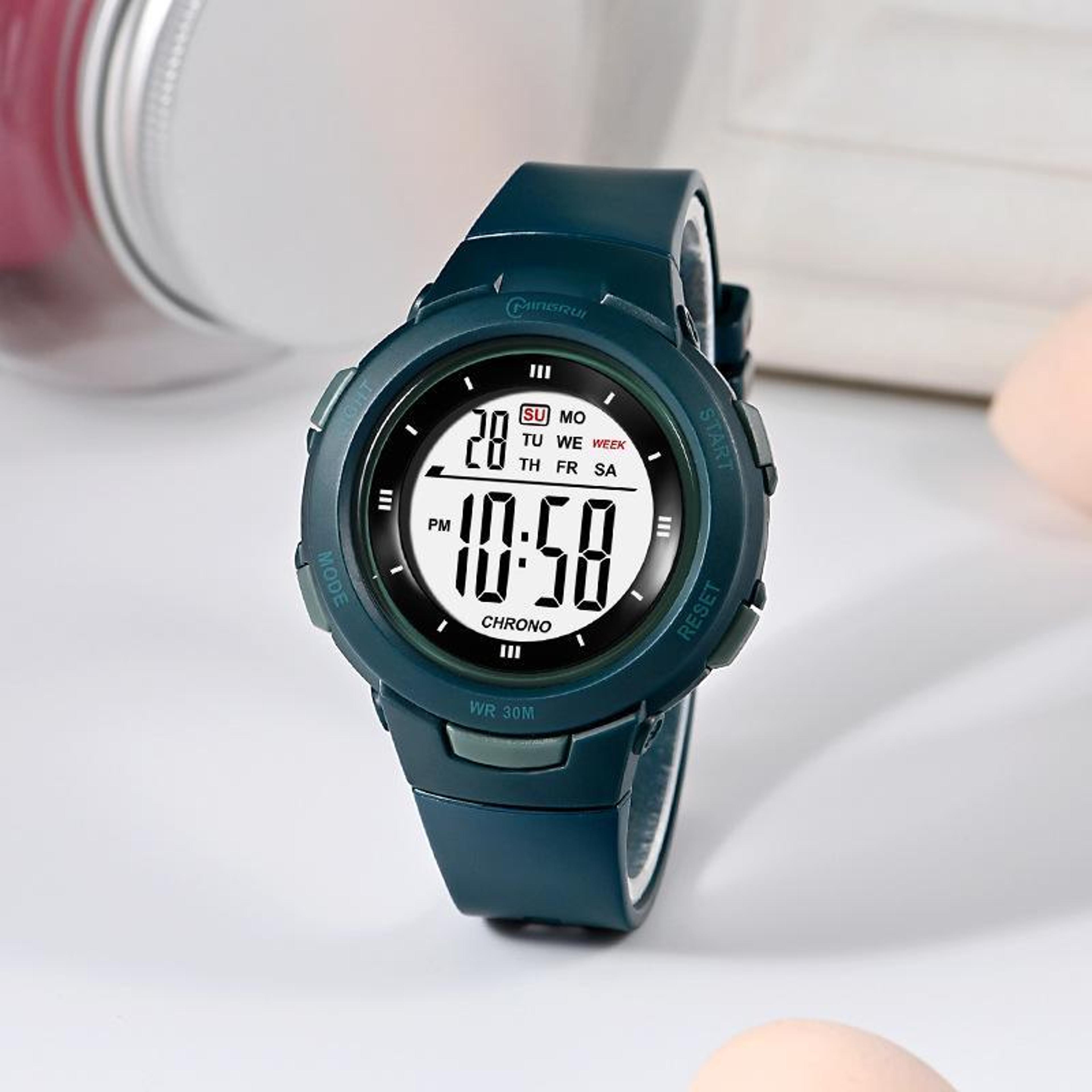 mingrui kids digital sport watch 30m waterproof kids watch with led backlight alarm stopwatch