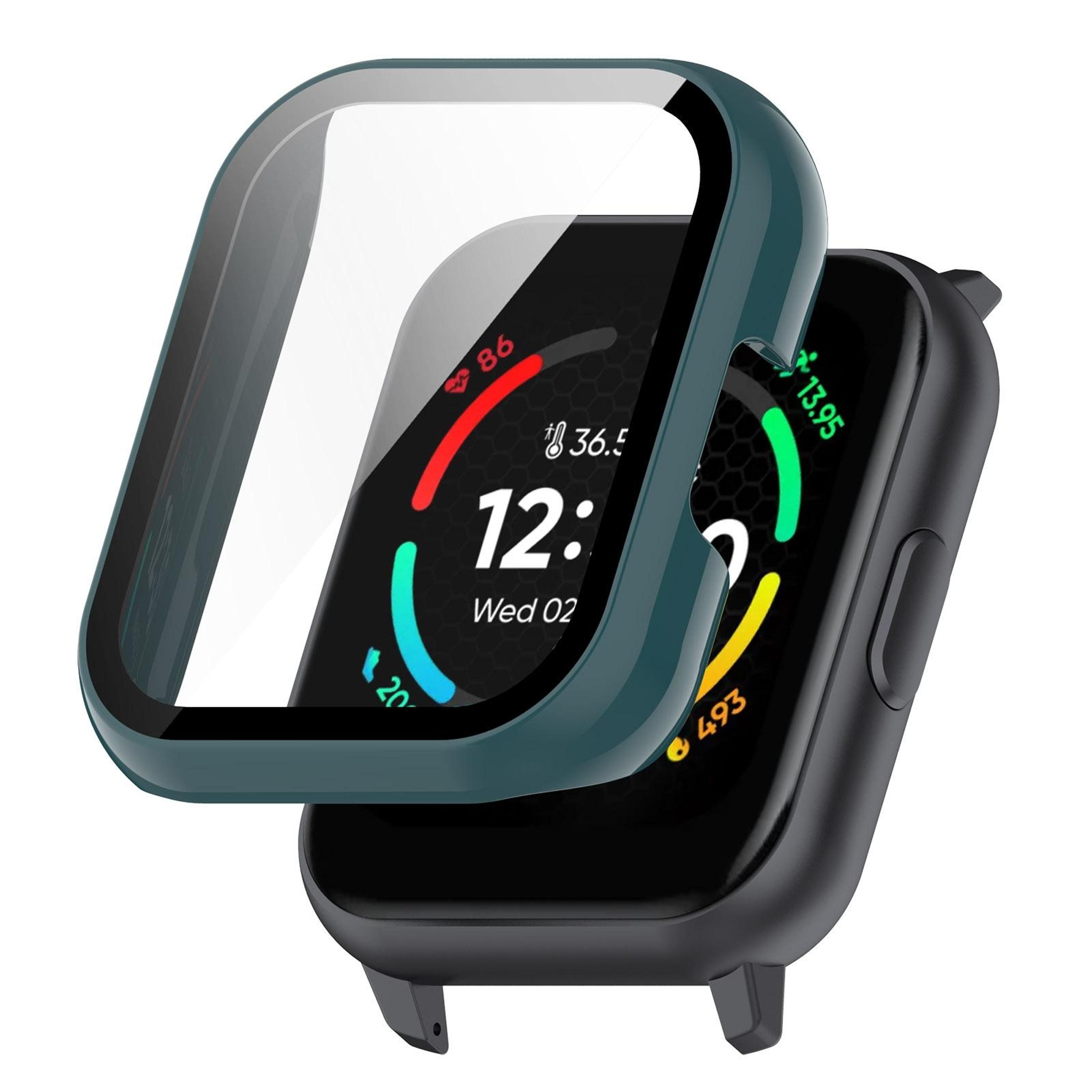realme techlife watch s100 sz100 protective watch case with tempered screen protector full coverage pc cover