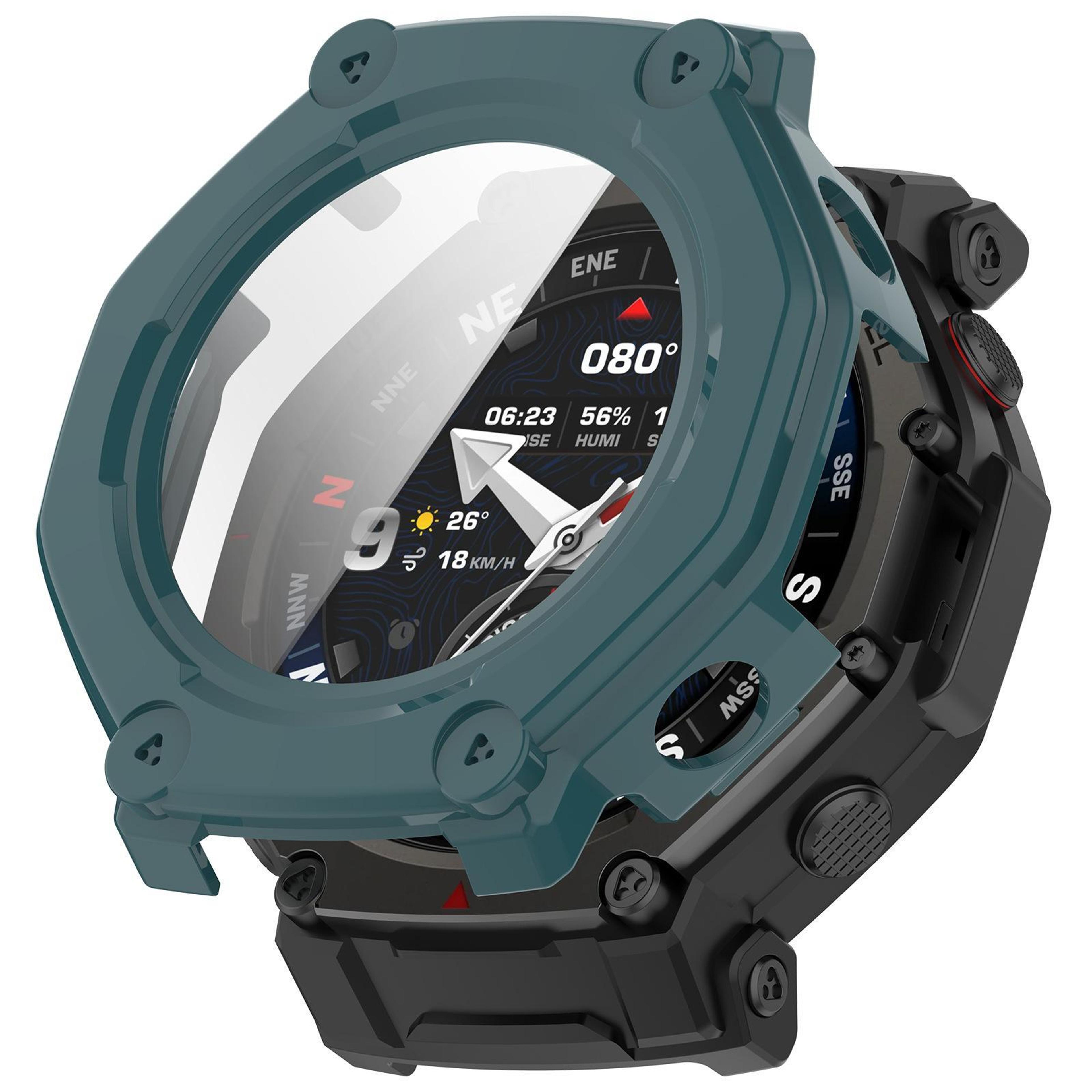 amazfit t rex 3 pro 48mm protective case with tempered glass screen protector full coverage pc cover