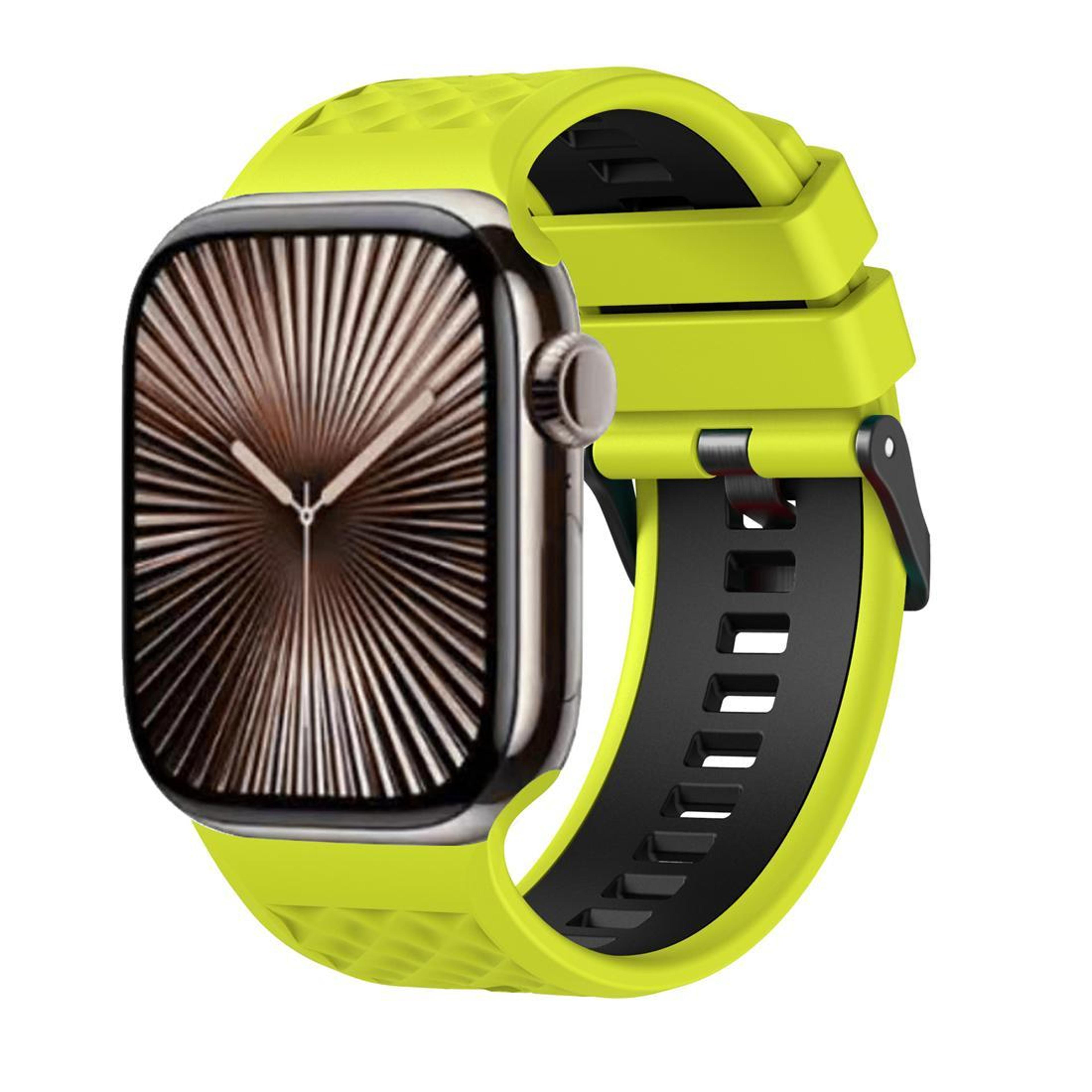 apple watch band diamond texture two color sport strap