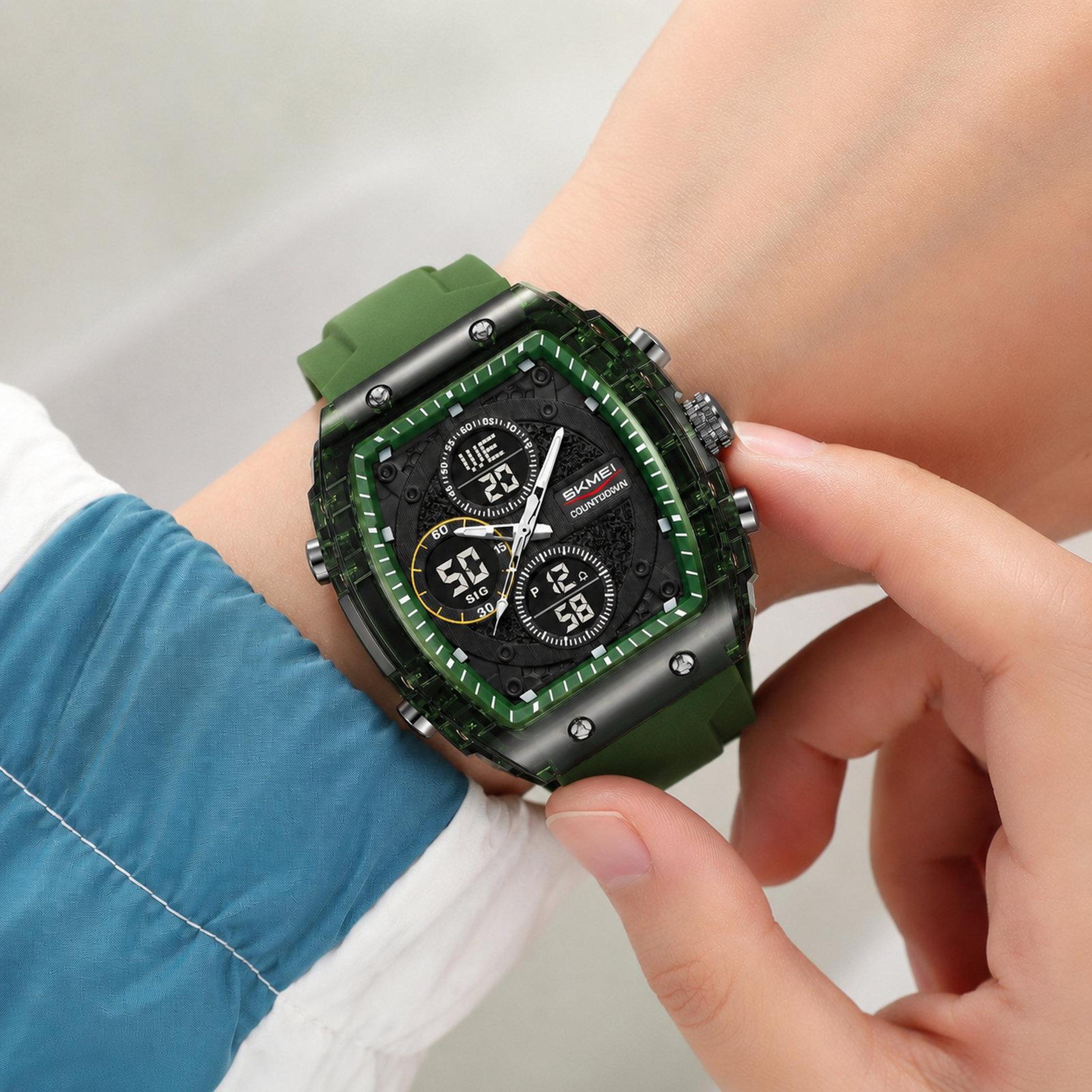 skmei 2602 dual display sports watch 50m water resistant watch with chronograph and led backlight