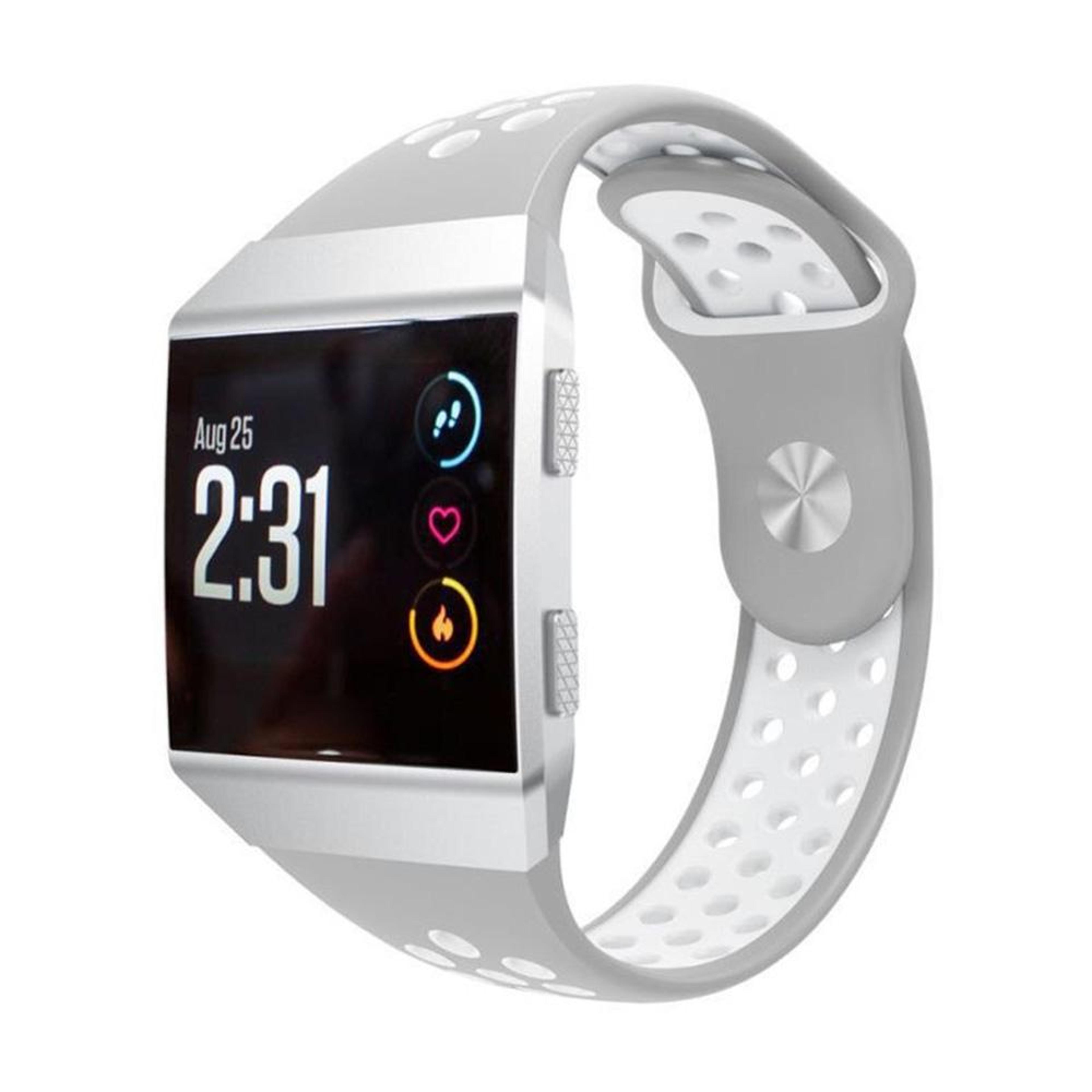 for fitbit ionic silicone watch band breathable two tone sport replacement strap