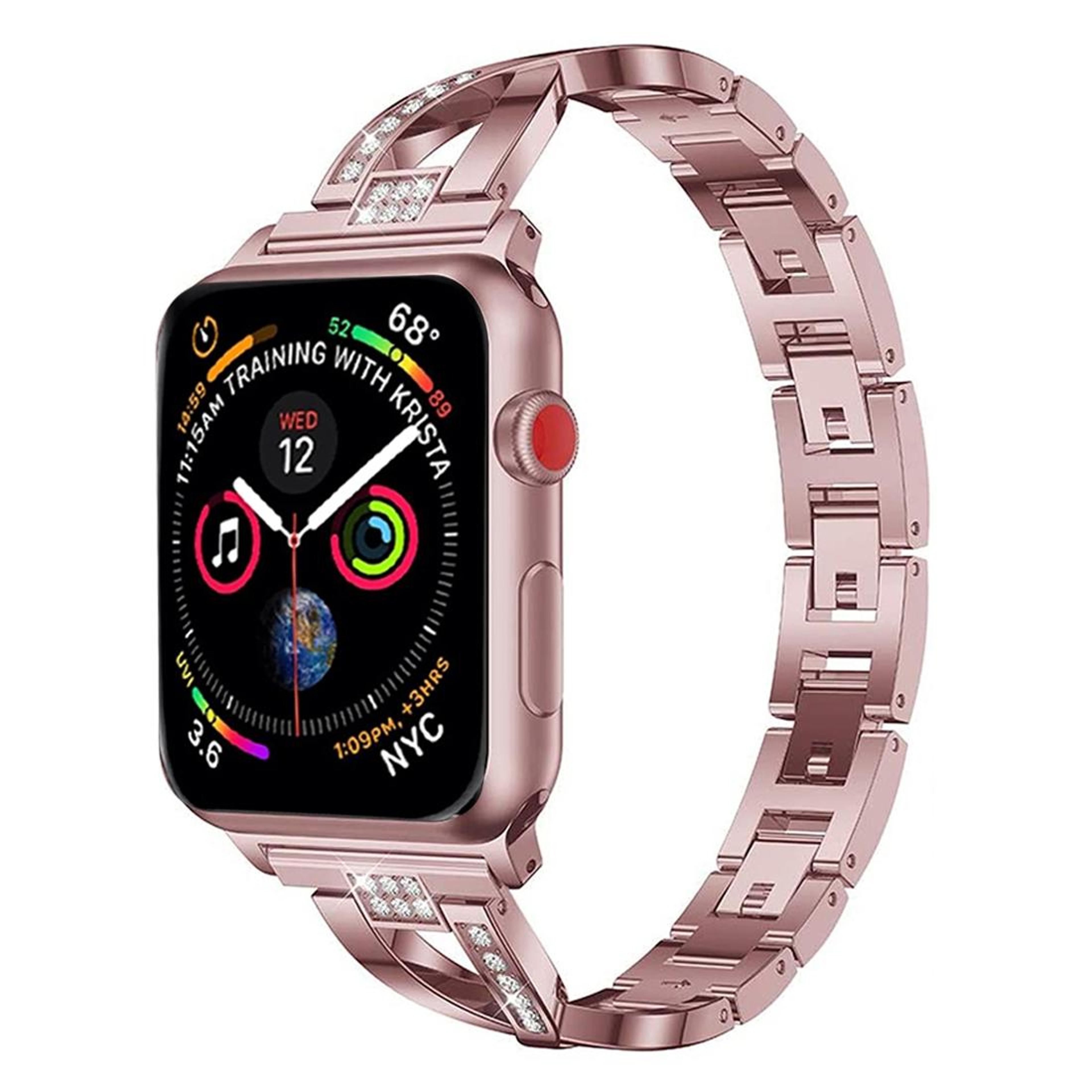 luxury diamond apple watch band stainless steel metal replacement strap for apple watch