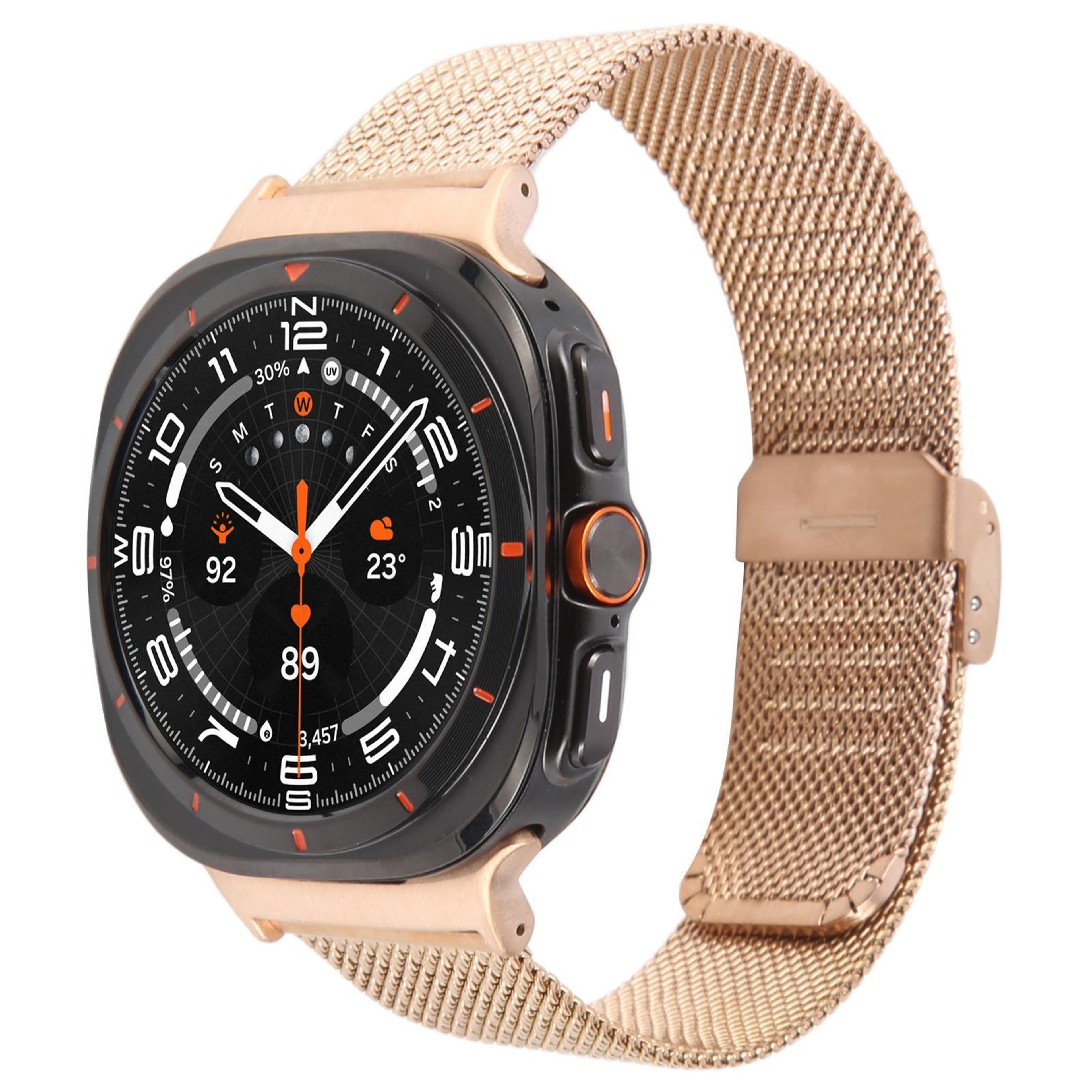samsung galaxy watch ultra 47mm ultra 2025 milanese metal watch band with integrated buckle