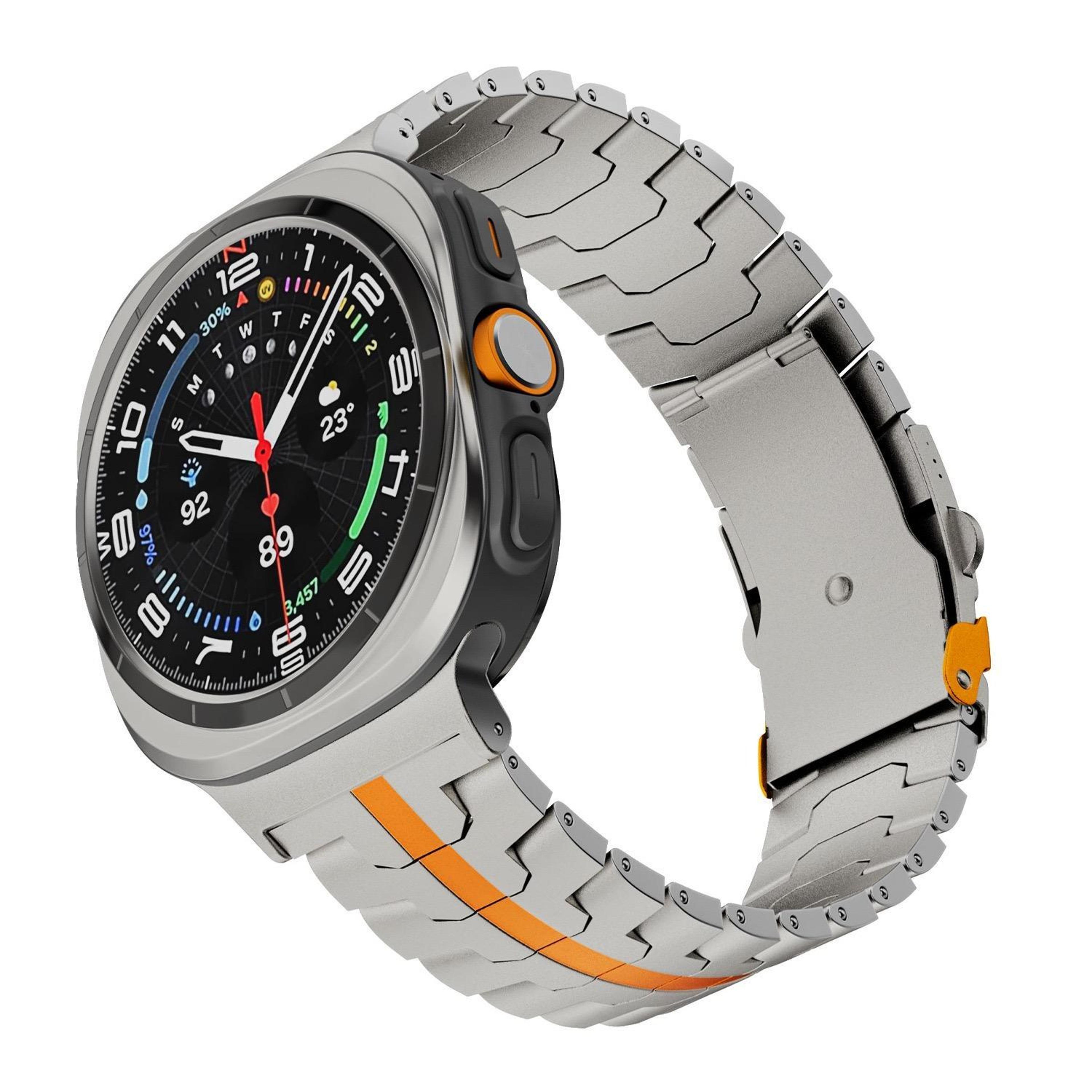 samsung galaxy watch ultra 47mm 2025 titanium watch band with split safety buckle lightweight metal strap