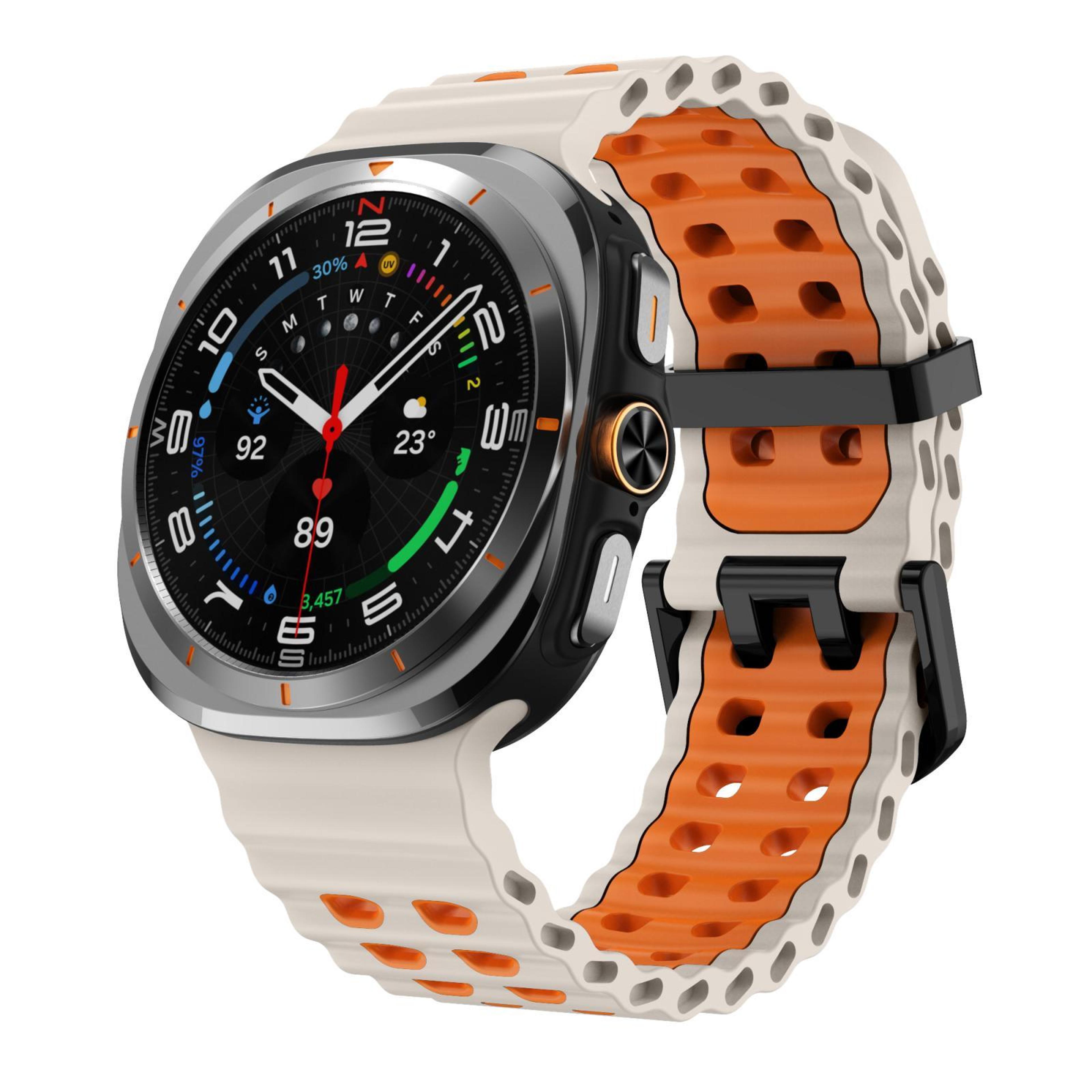 samsung galaxy watch ultra 47mm silicone watch band kalebol two tone replacement strap
