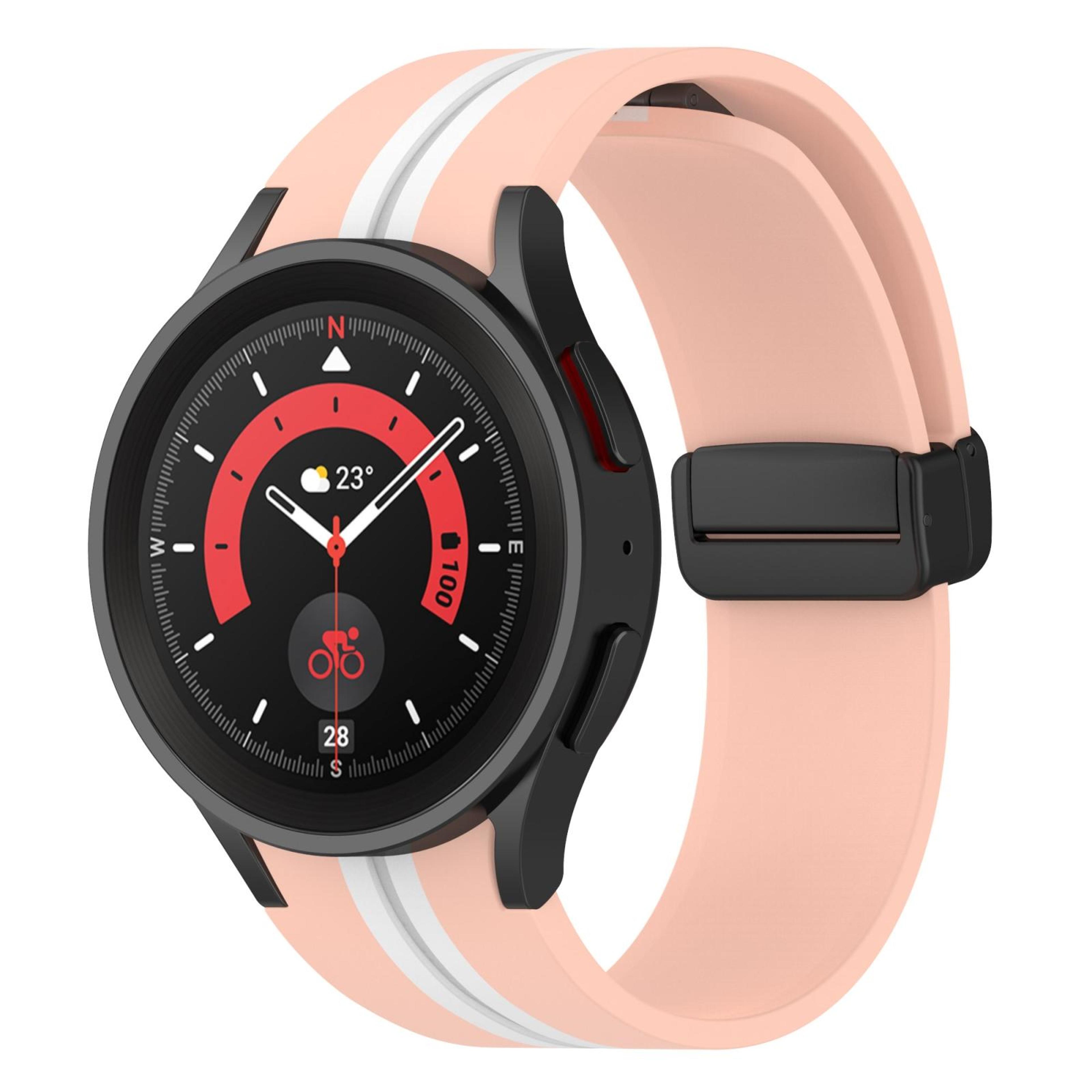 samsung galaxy watch5 pro silicone watch band two color stripe sport replacement strap