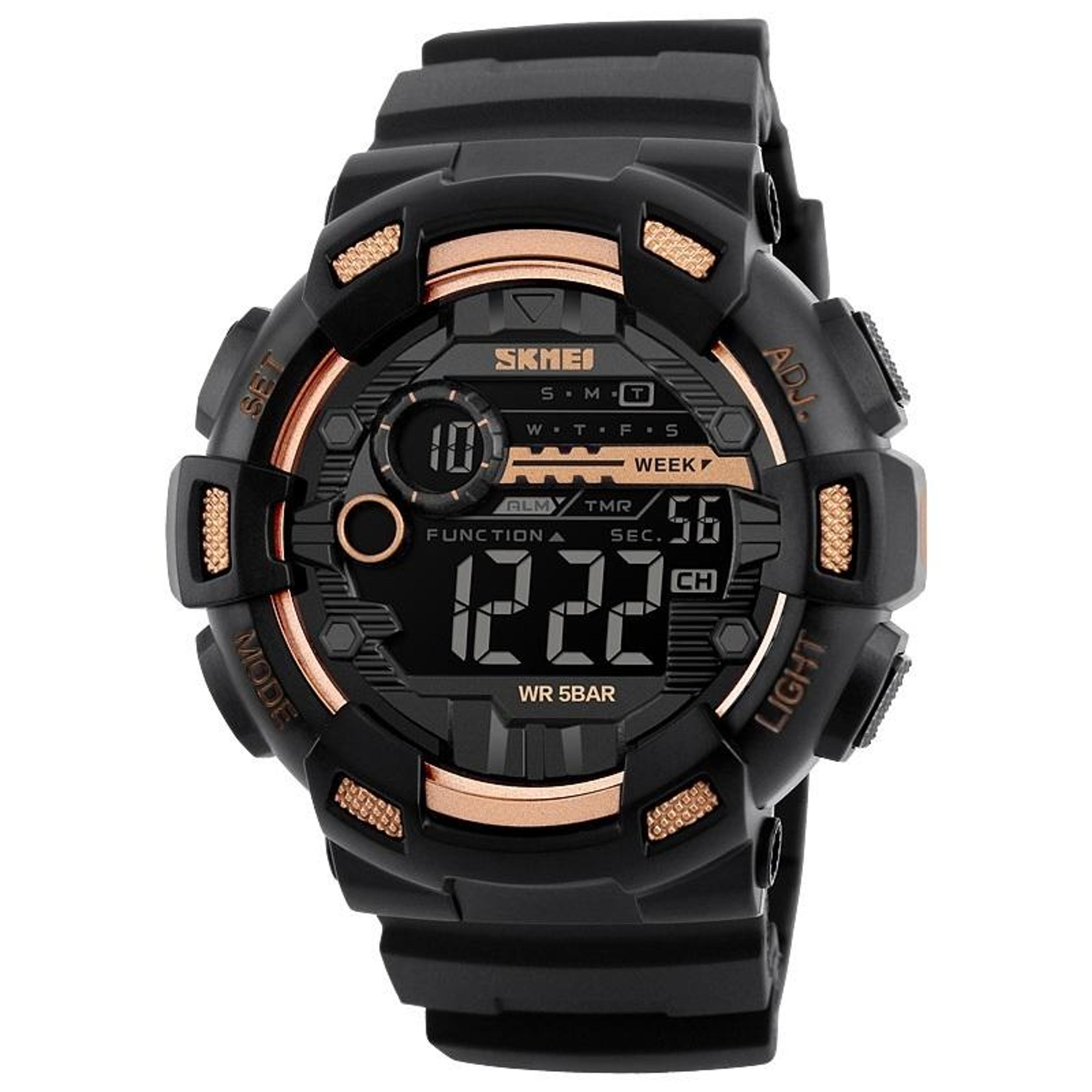 skmei 1243 digital sports watch 50m waterproof watch for men with dual time stopwatch alarm