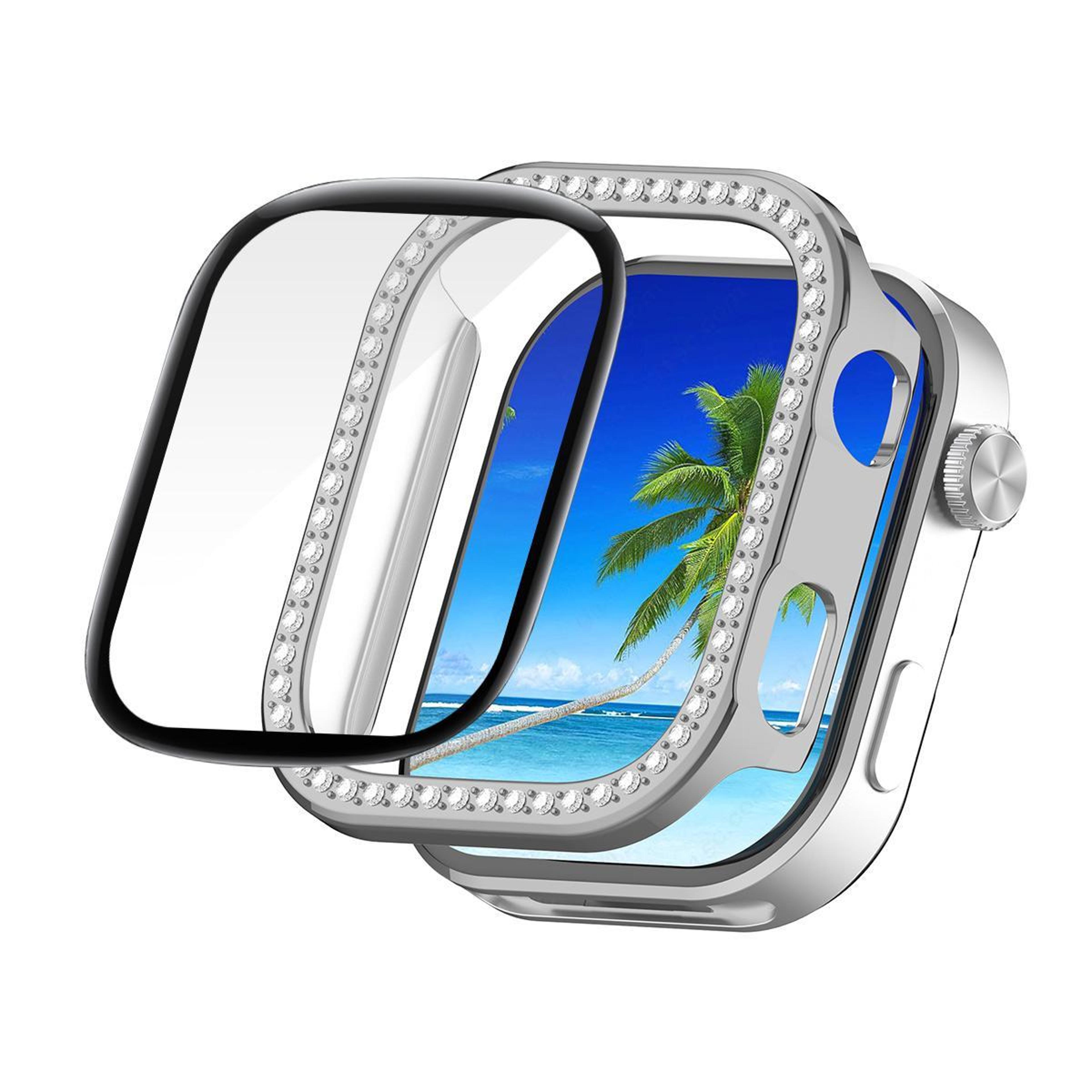 enkay hat prince redmi watch 6 case with screen protector full coverage diamond pc cover