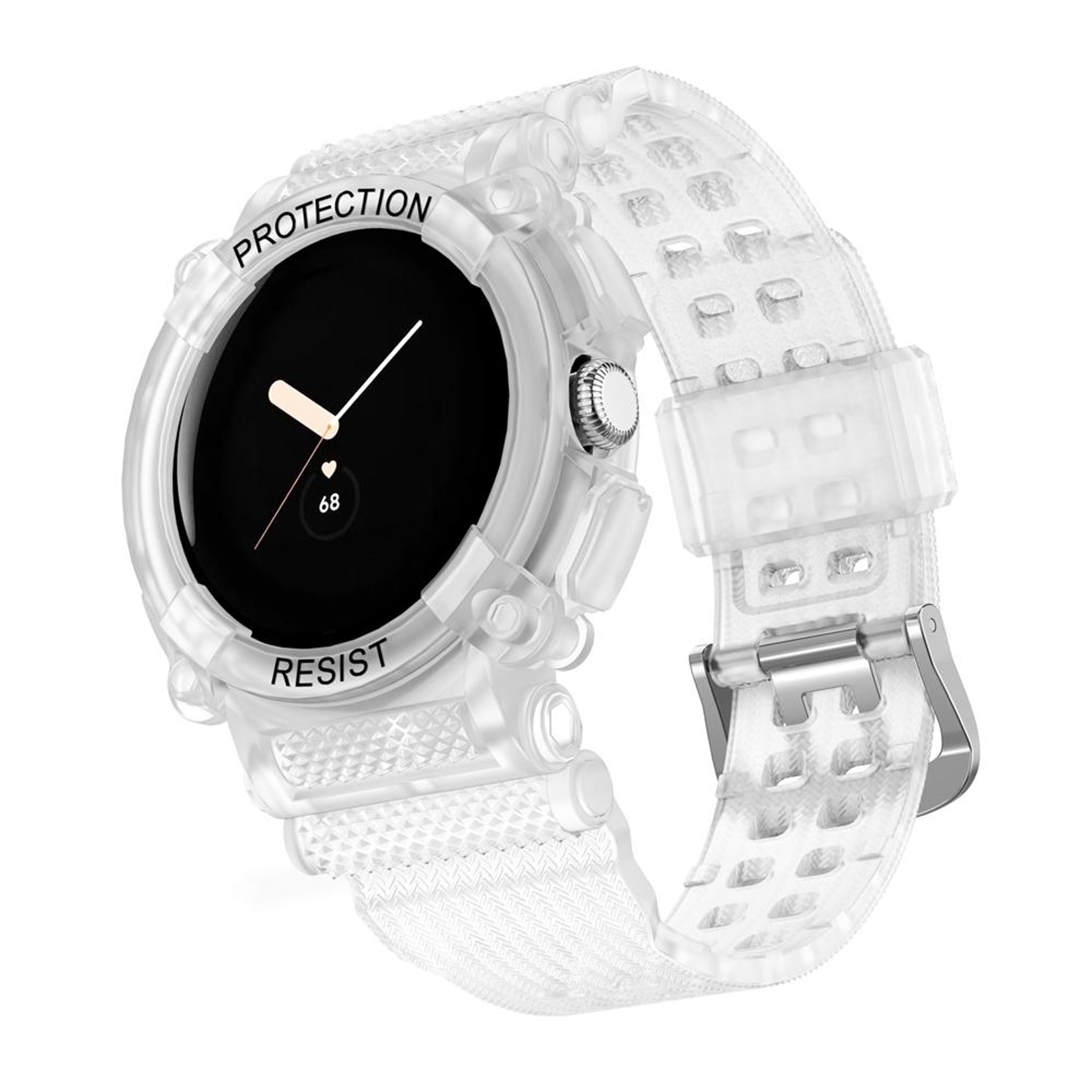google pixel watch silicone watch band three proof integrated replacement strap