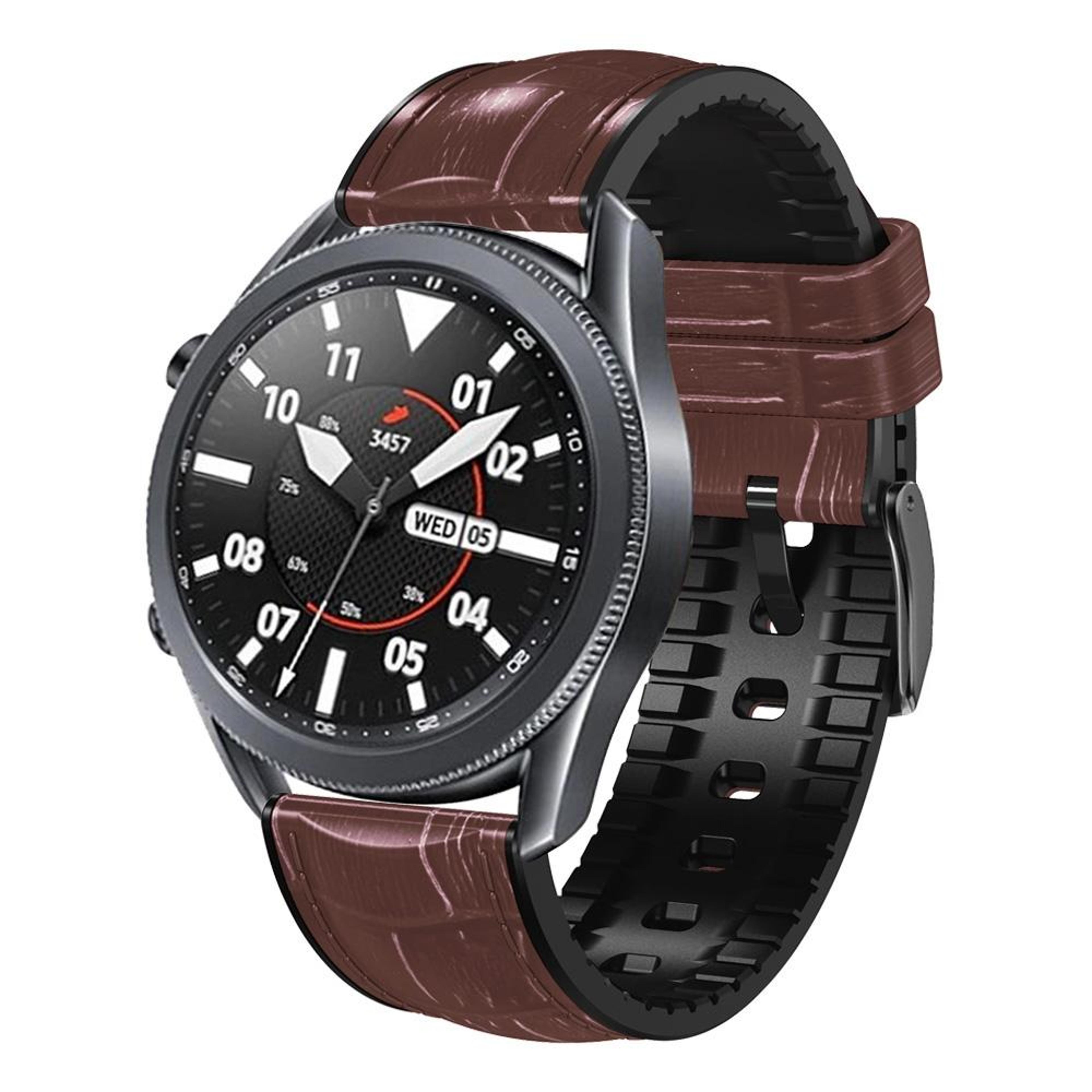 huawei watch gt3 pro 46mm silicone leather watch band bamboo texture 22mm replacement strap