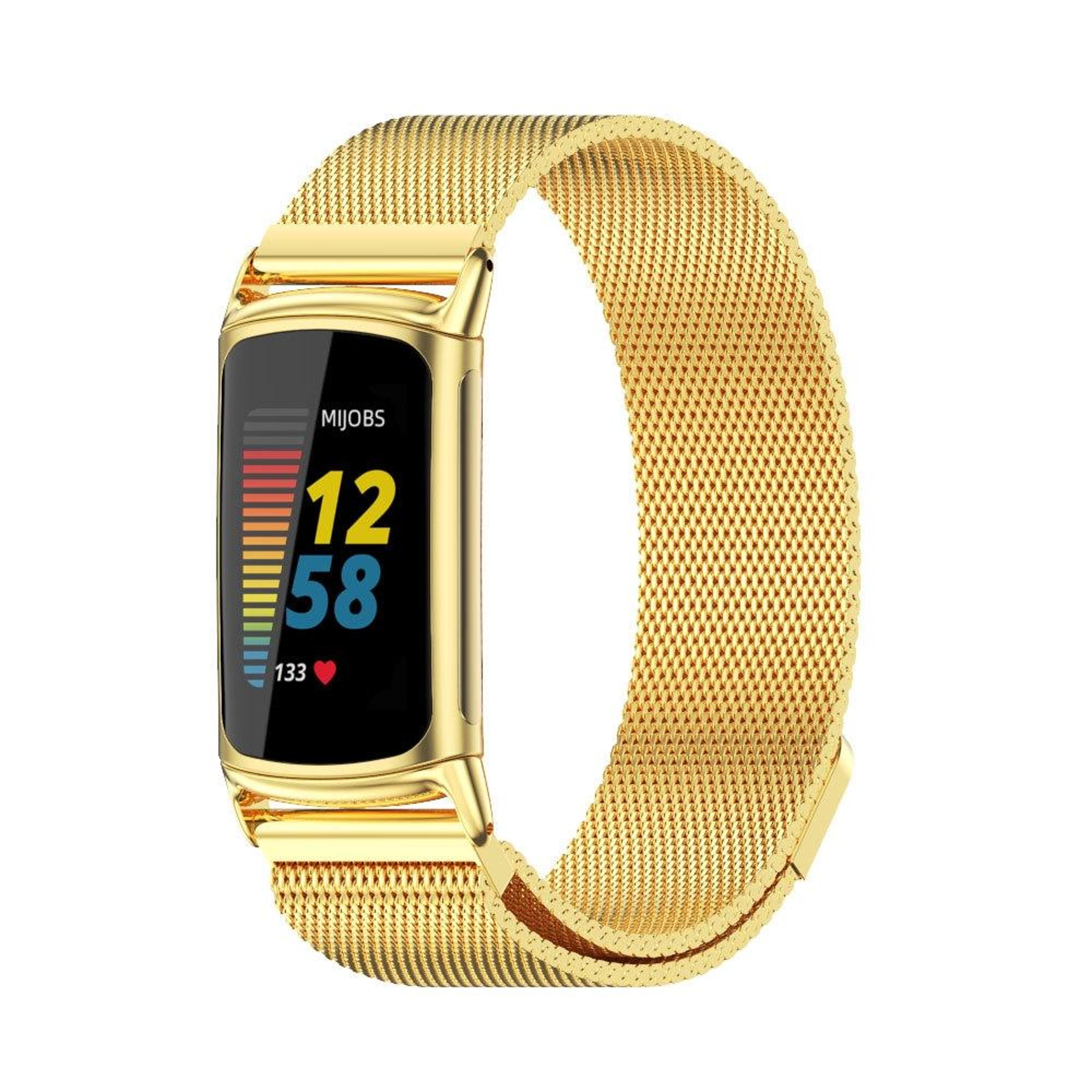 mijobs magnetic fitbit charge 6 band stainless steel metal watch band for fitbit charge 5 charge 6