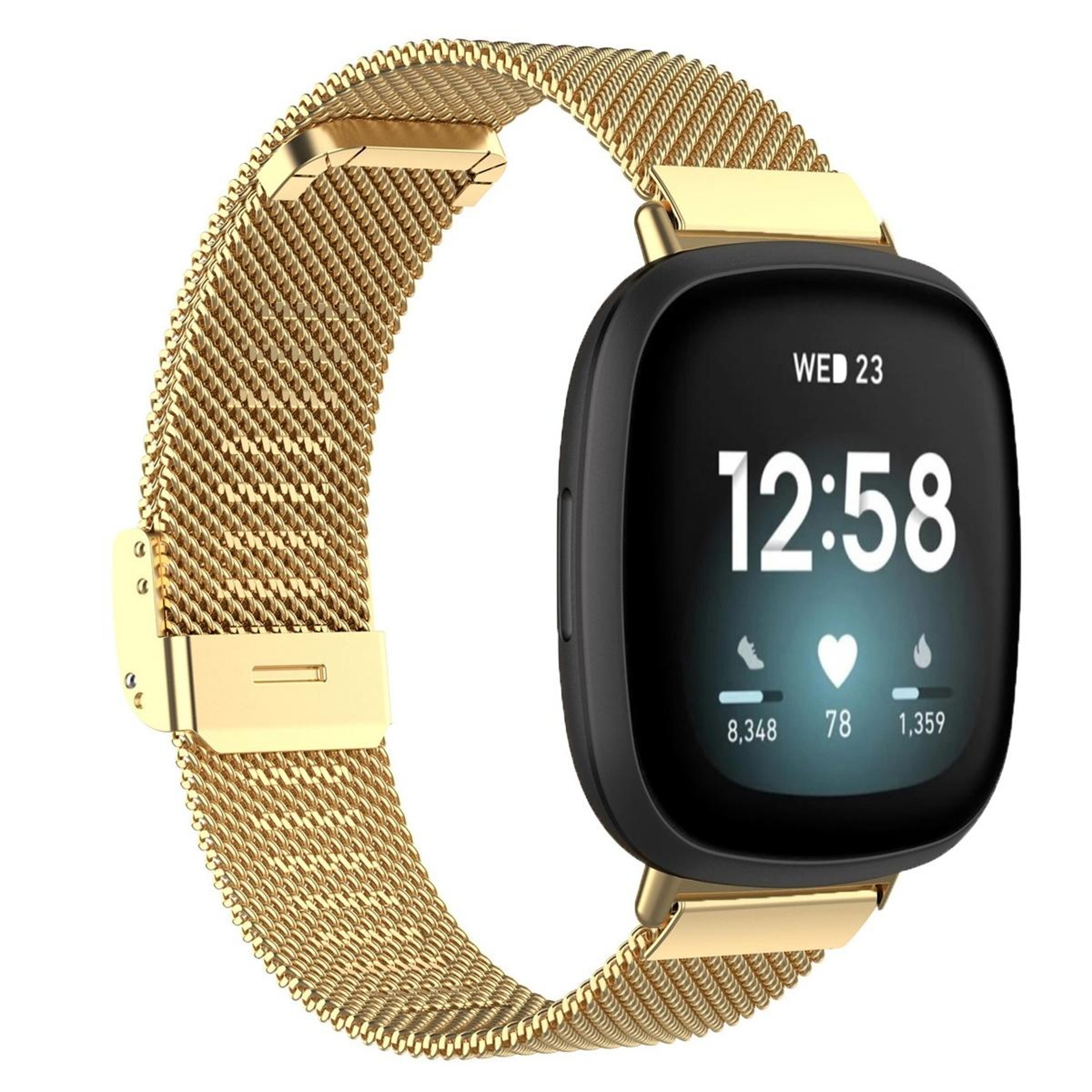 fitbit versa 4 versa 3 sense 2 milanese mesh watch band stainless steel replacement strap