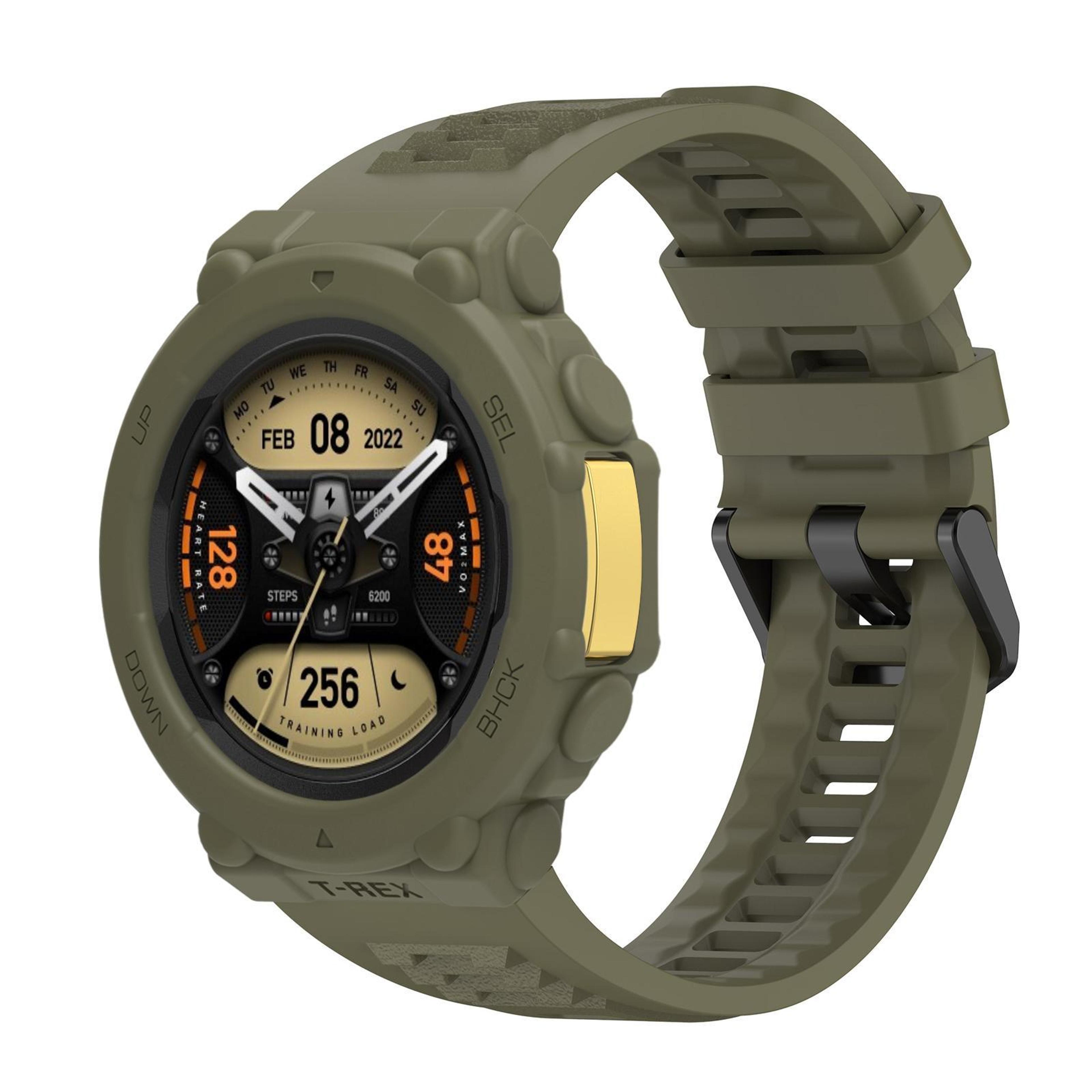 huami amazfit t rex 2 silicone watch band with protective watch cover sport strap