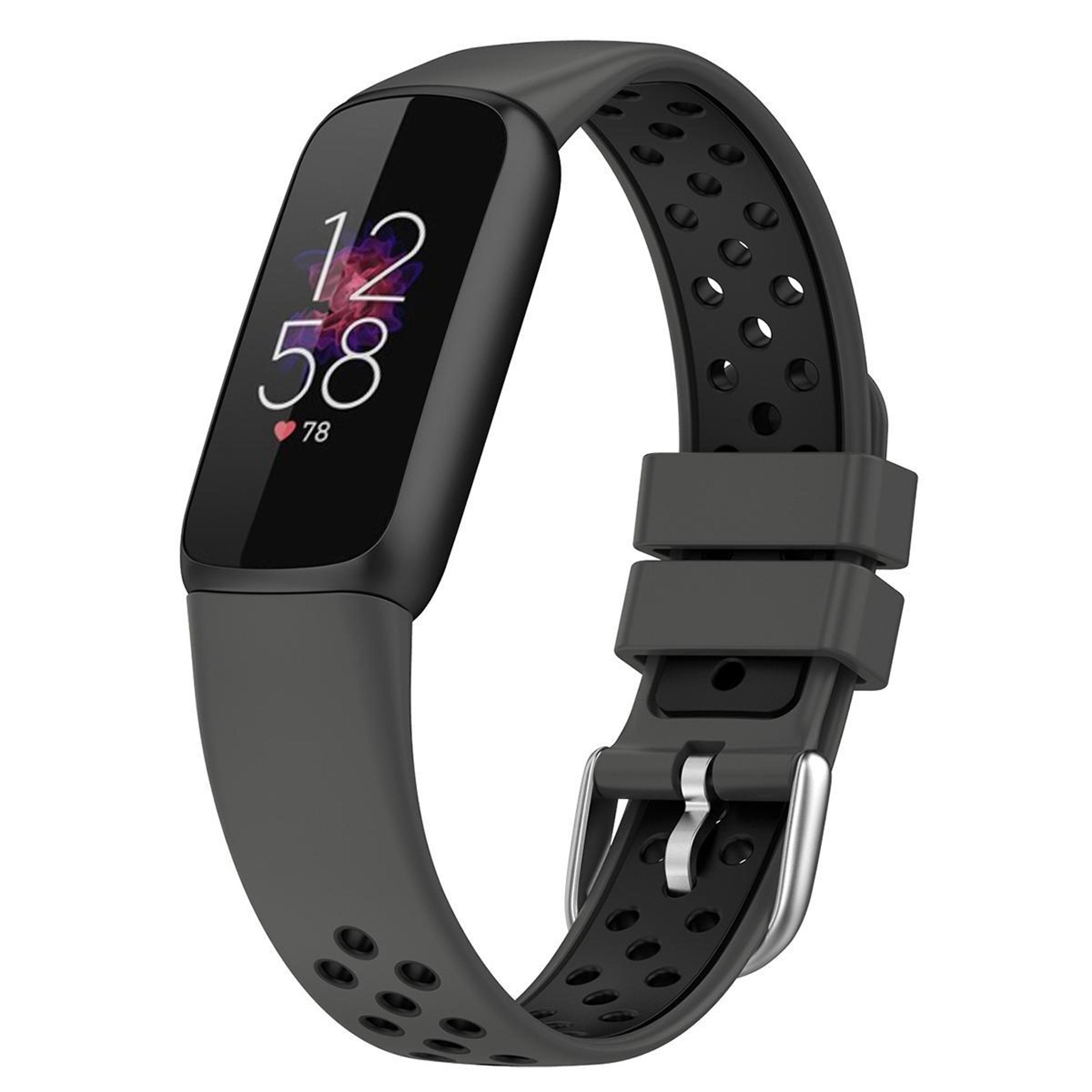 fitbit luxe silicone watch band breathable two color sport replacement strap