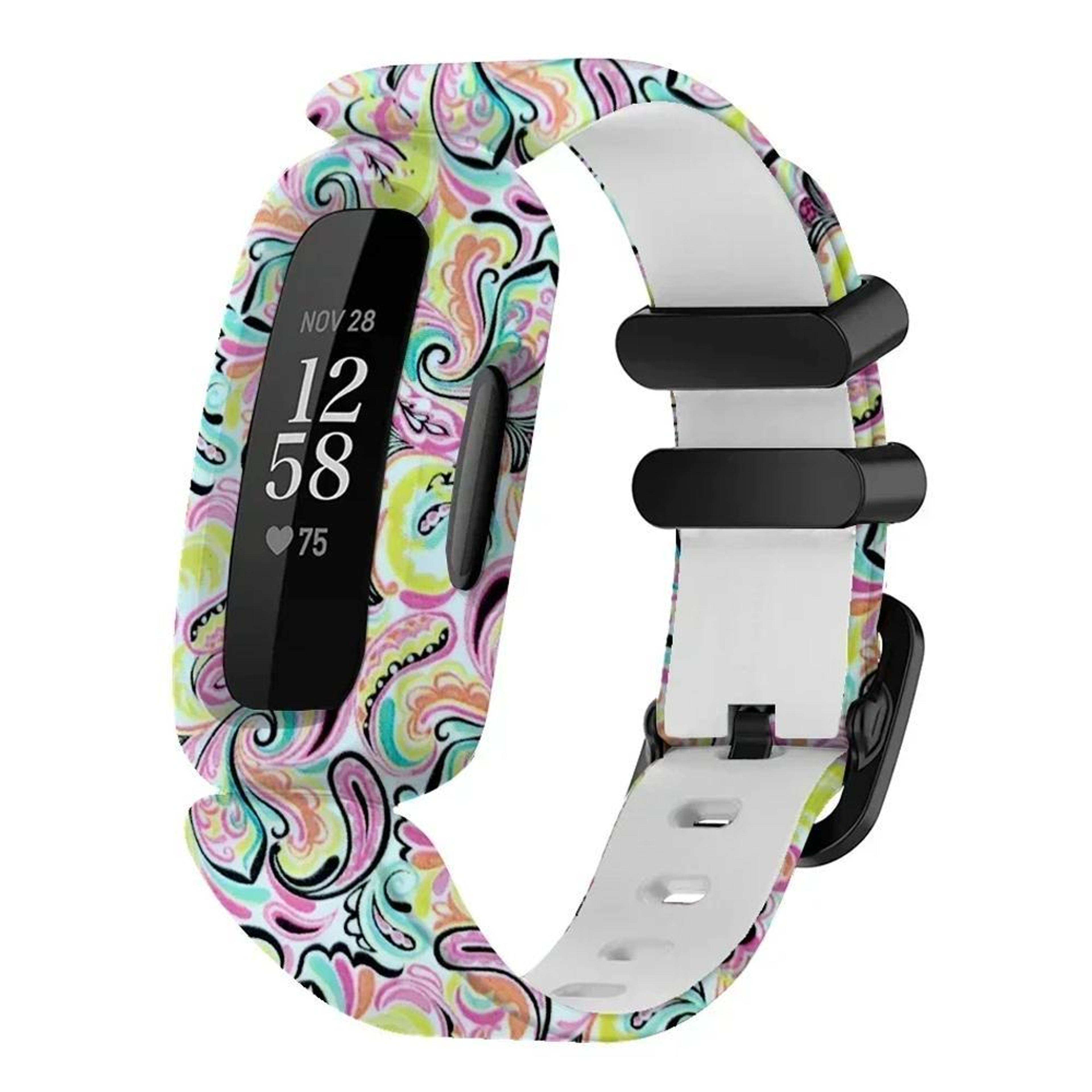 fitbit ace 3 inspire 2 silicone watch band soft adjustable replacement strap with black buckle