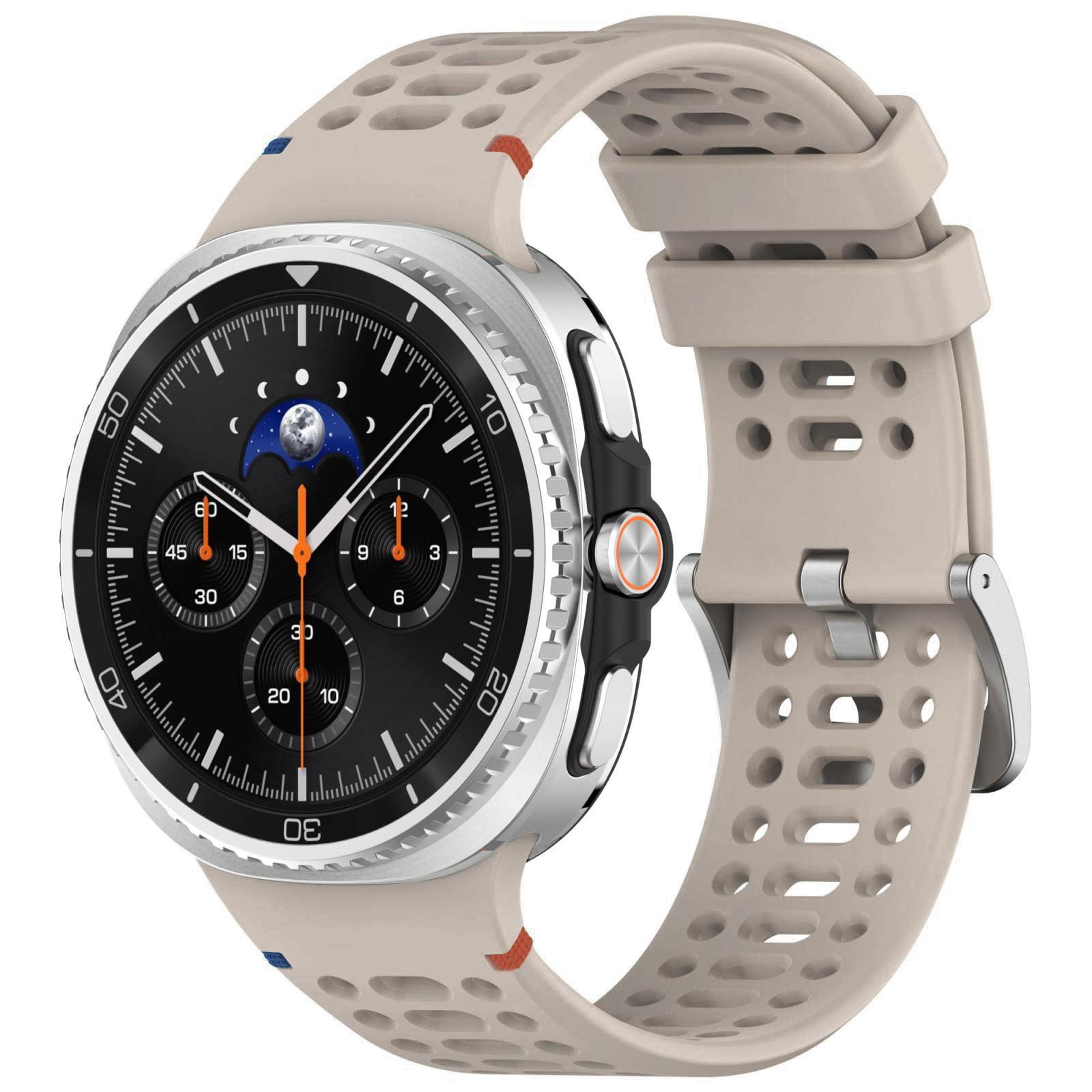 samsung galaxy watch8 classic silicone watch band with silver buckle breathable sport replacement strap