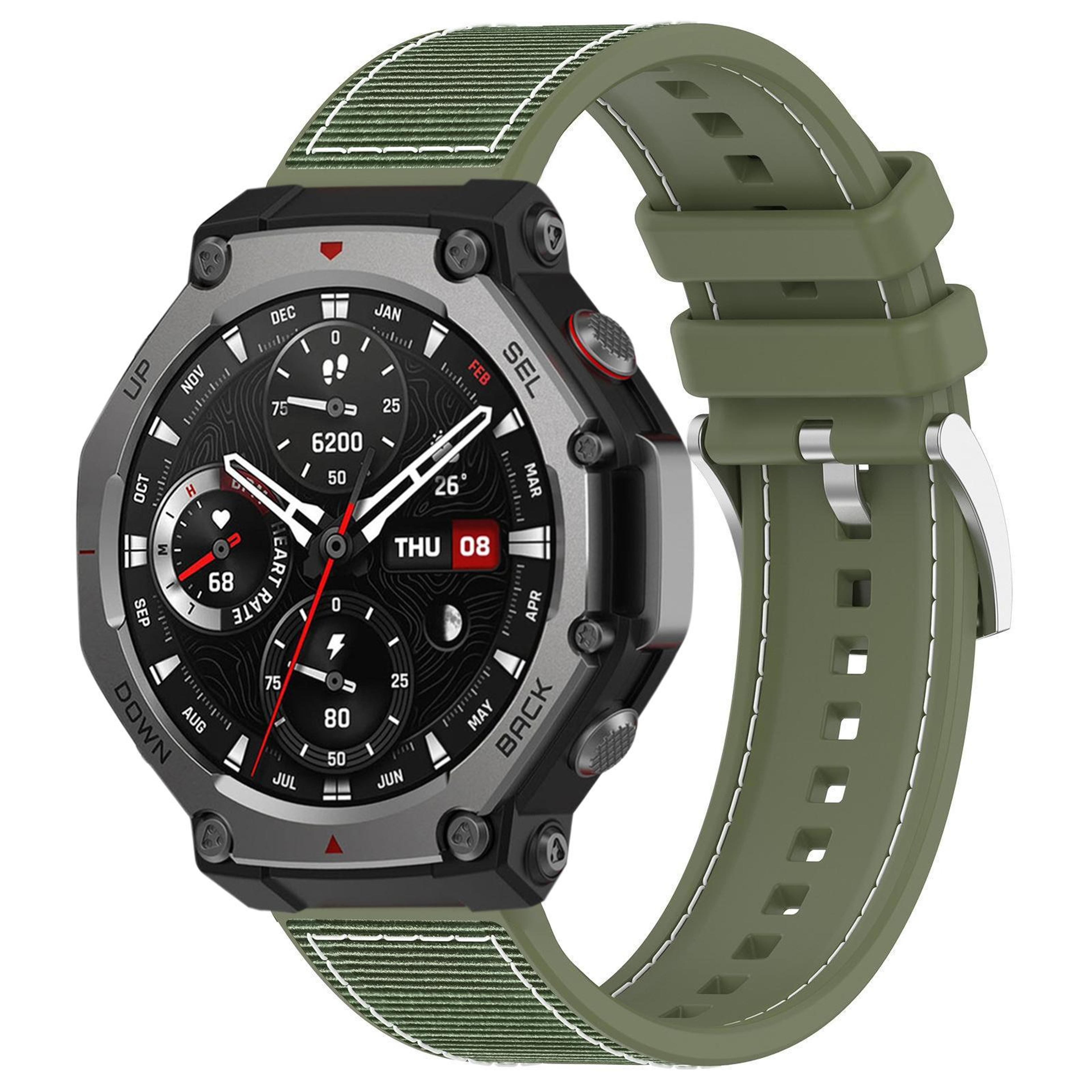 amazfit t rex 3 hybrid nylon silicone watch band 22mm adjustable replacement strap
