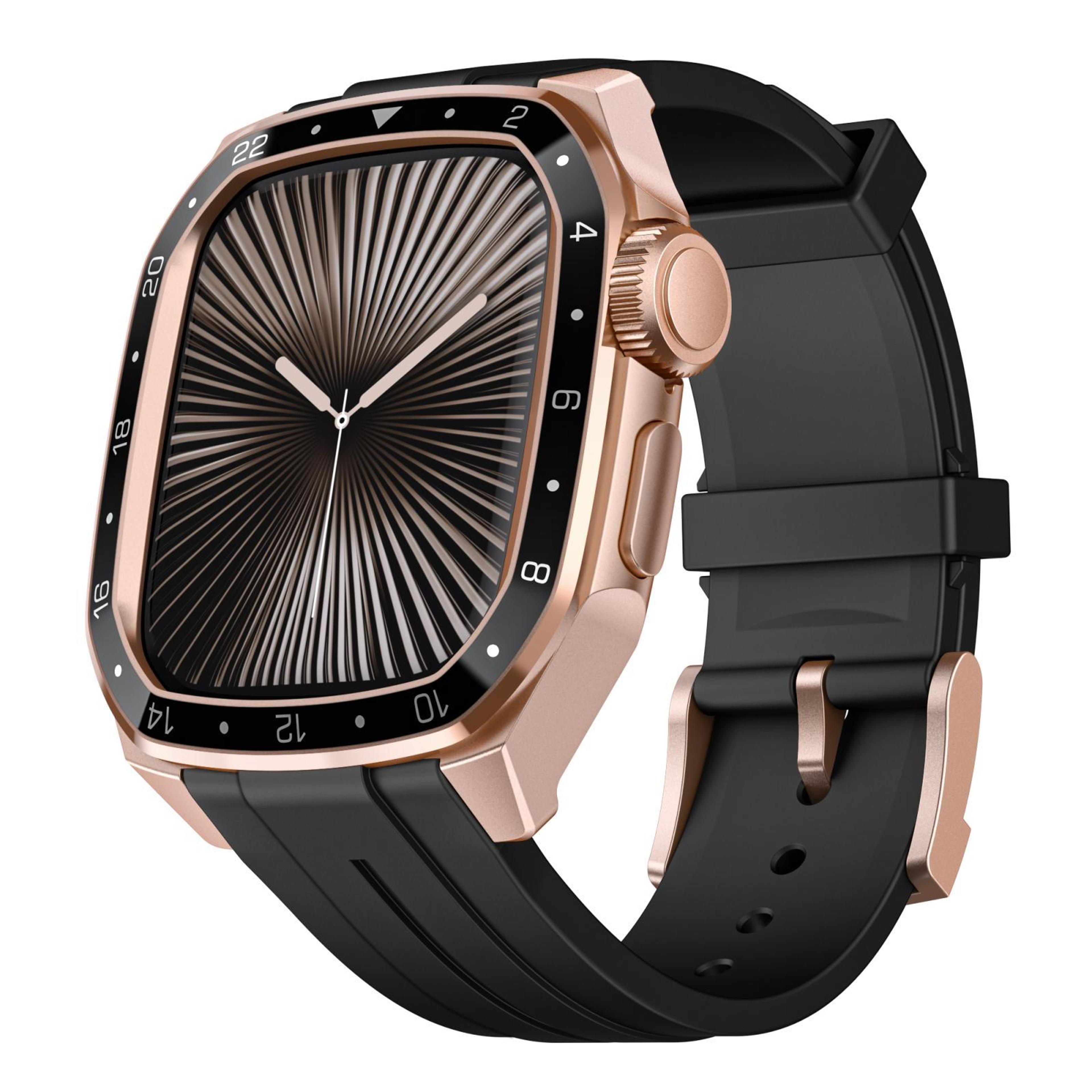 apple watch series 10 46mm silicone watch band with integrated metal frame protective strap