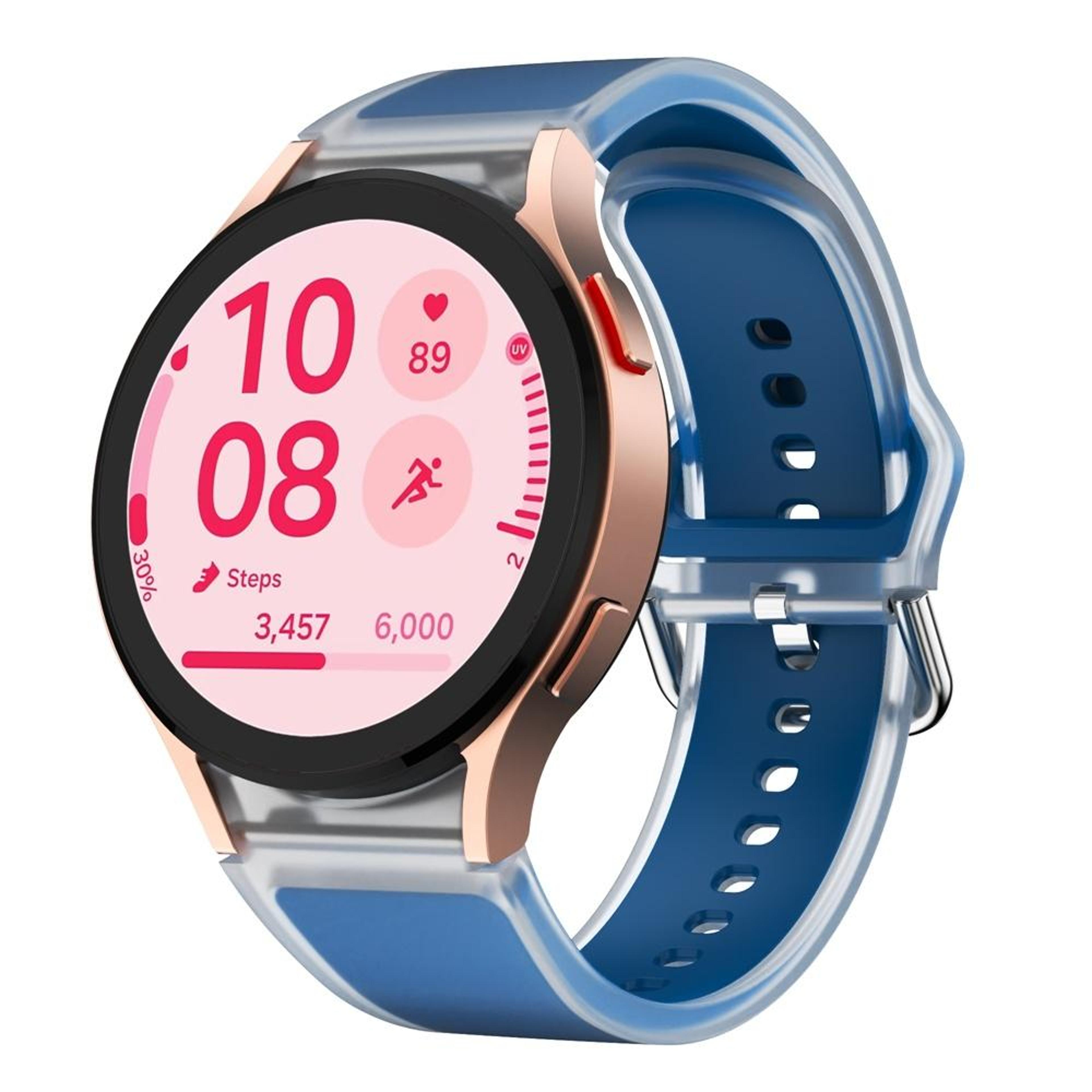 samsung galaxy watch fe 40mm silicone watch band glacier clear two color replacement strap