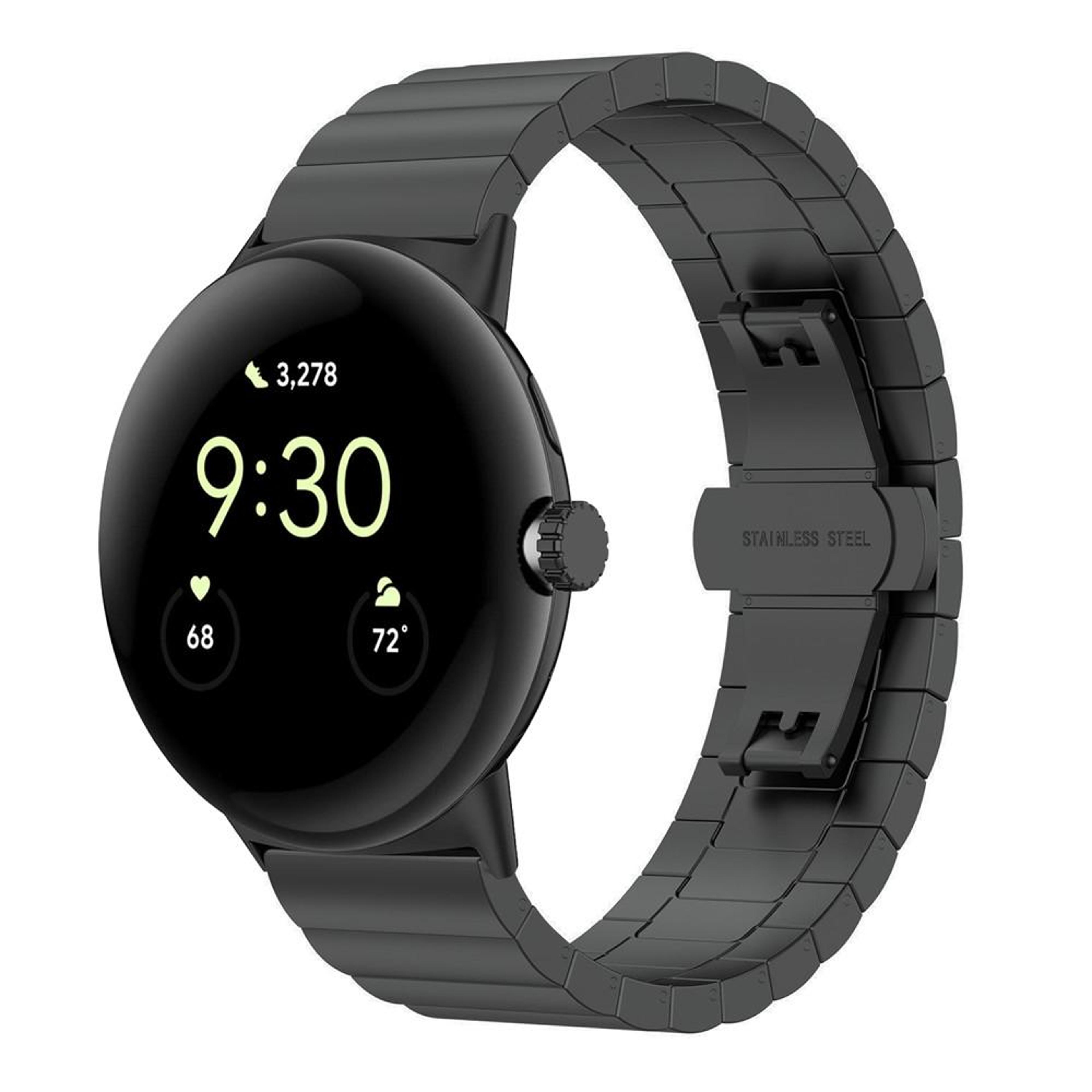 google pixel watch 4 3 2 1 41mm stainless steel watch band with butterfly buckle