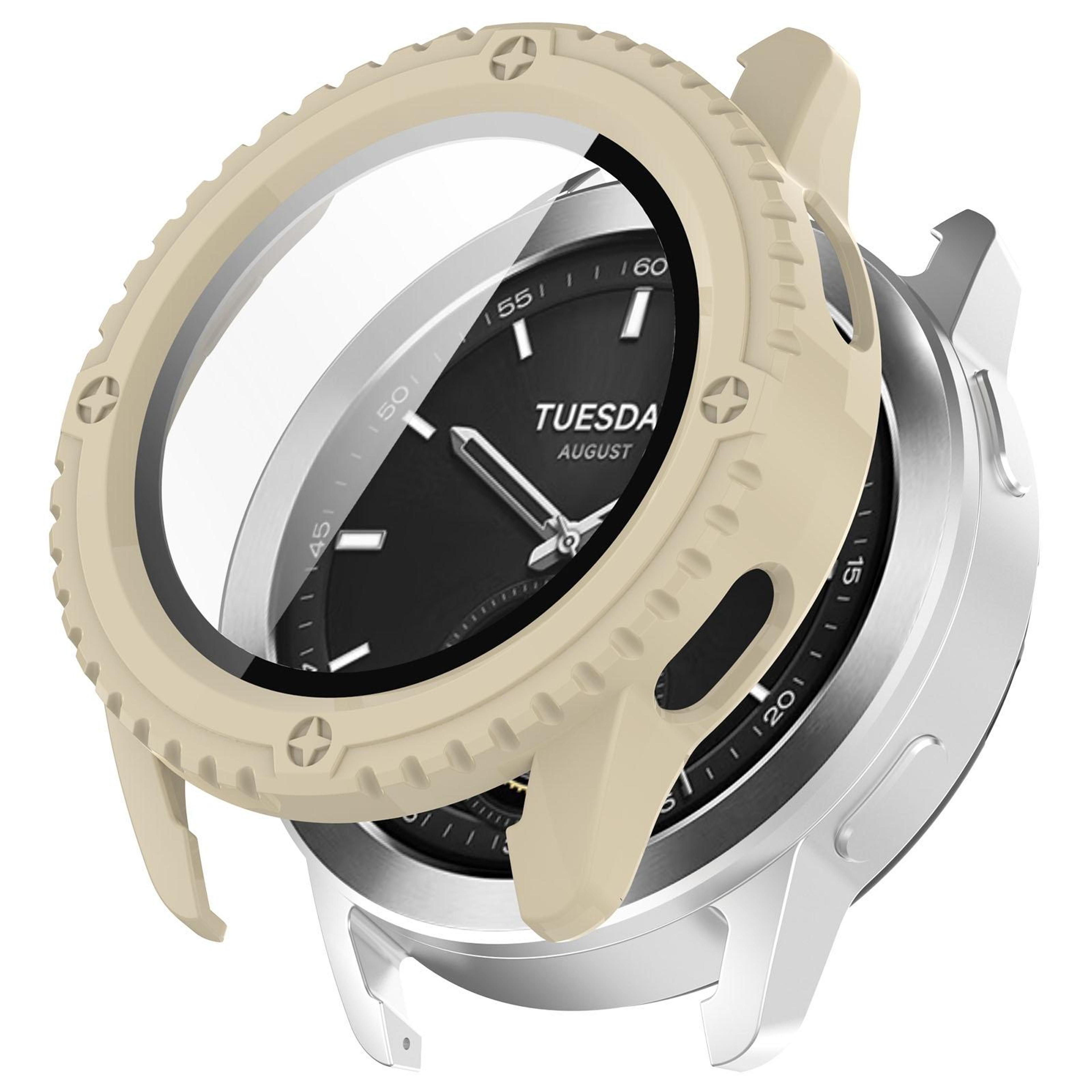 xiaomi watch s3 protective case with tempered glass screen protector full coverage pc cover