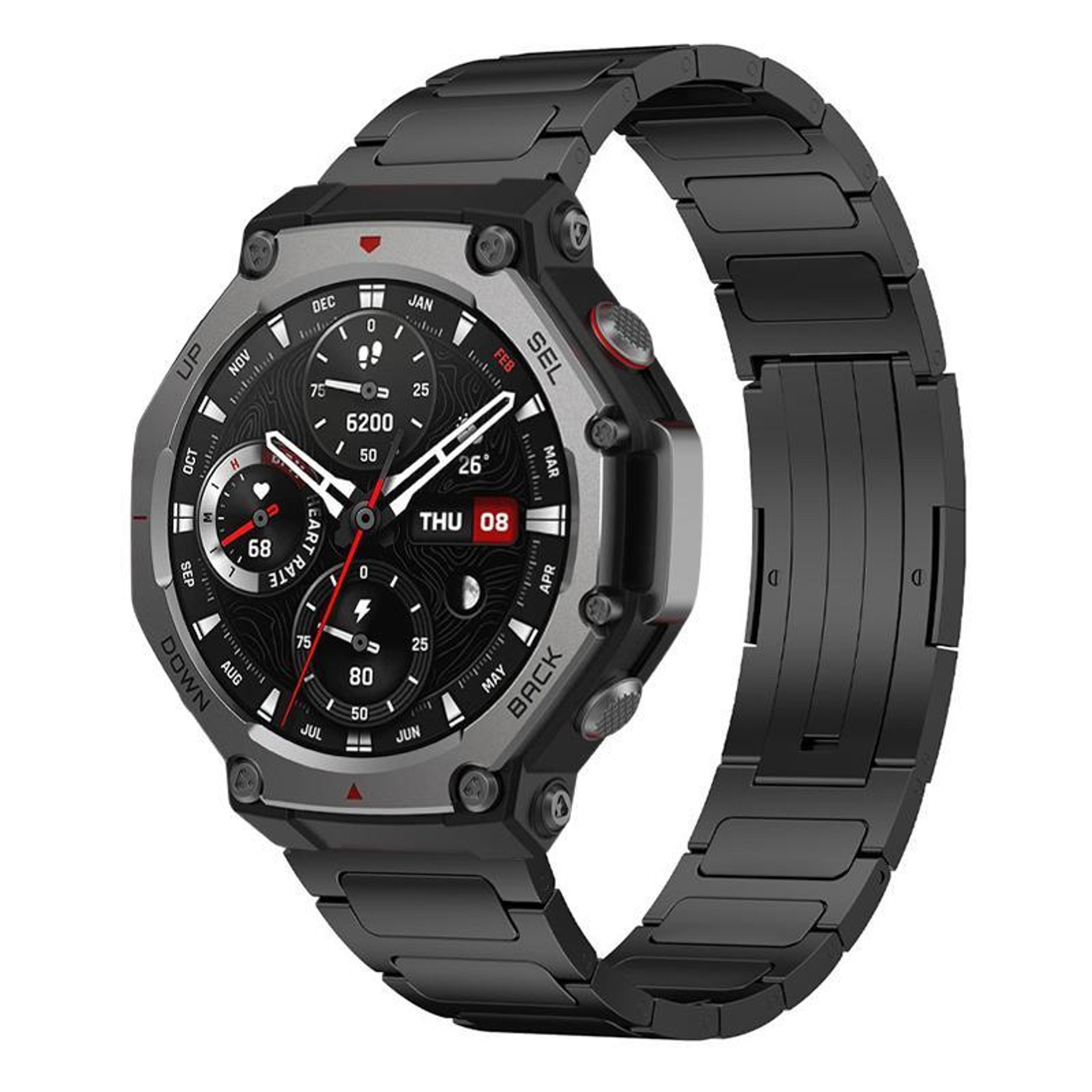 amazfit t rex 3 stainless steel watch band with i shaped buckle adjustable metal watch strap