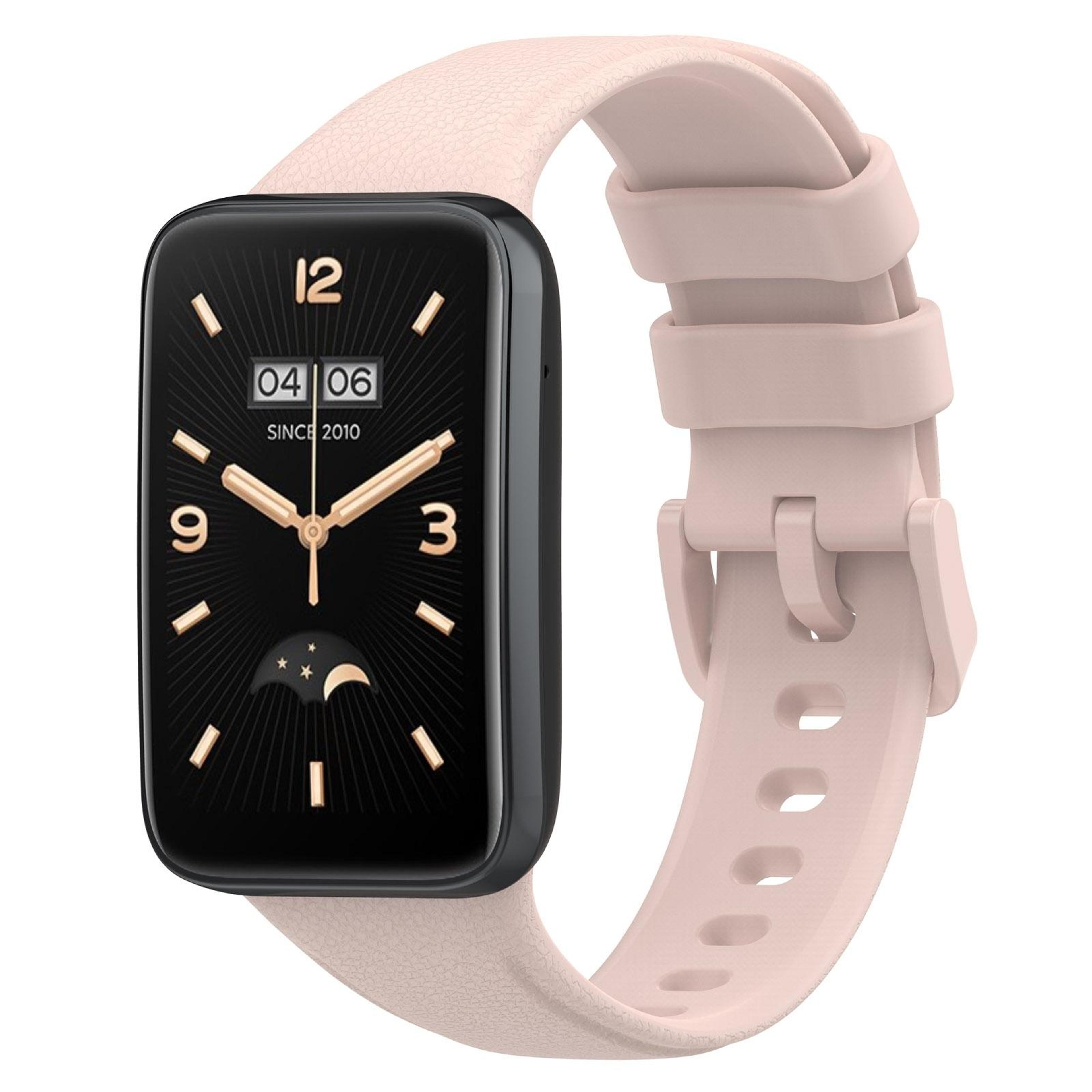 xiaomi mi band 7 pro leather watch band litchi texture adjustable replacement strap