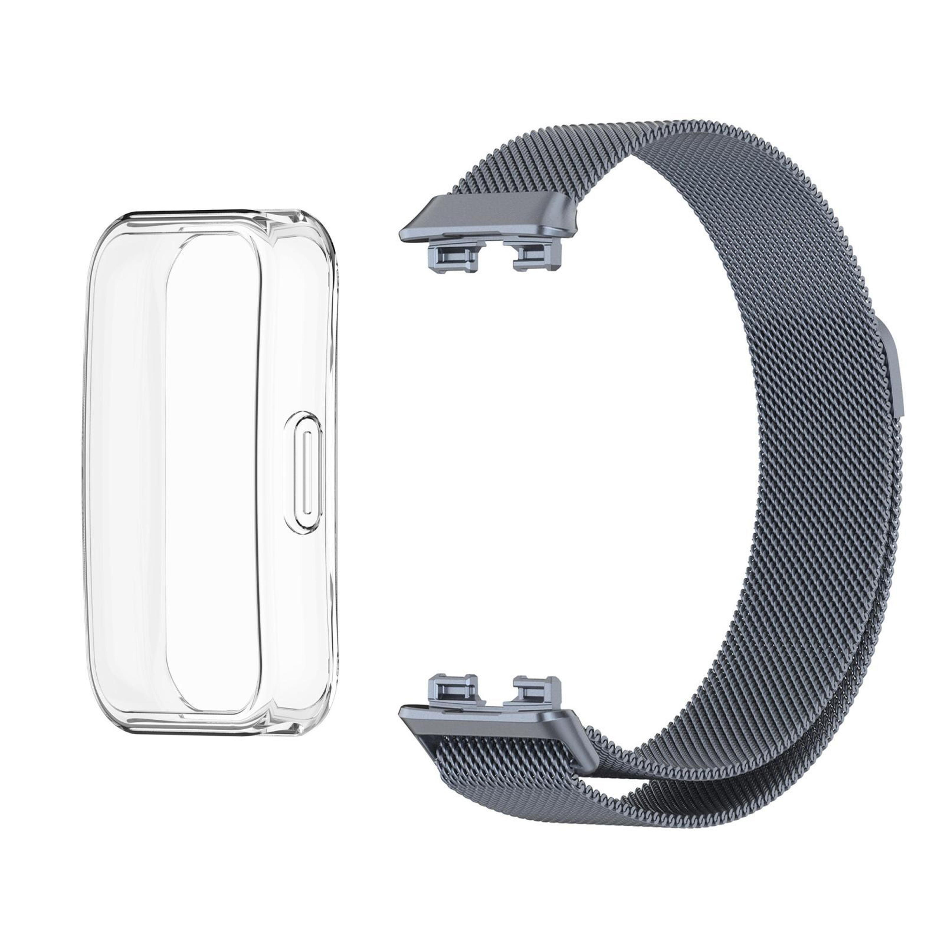 huawei band 10 9 8 milanese magnetic watch band with tpu protective cover stainless steel strap