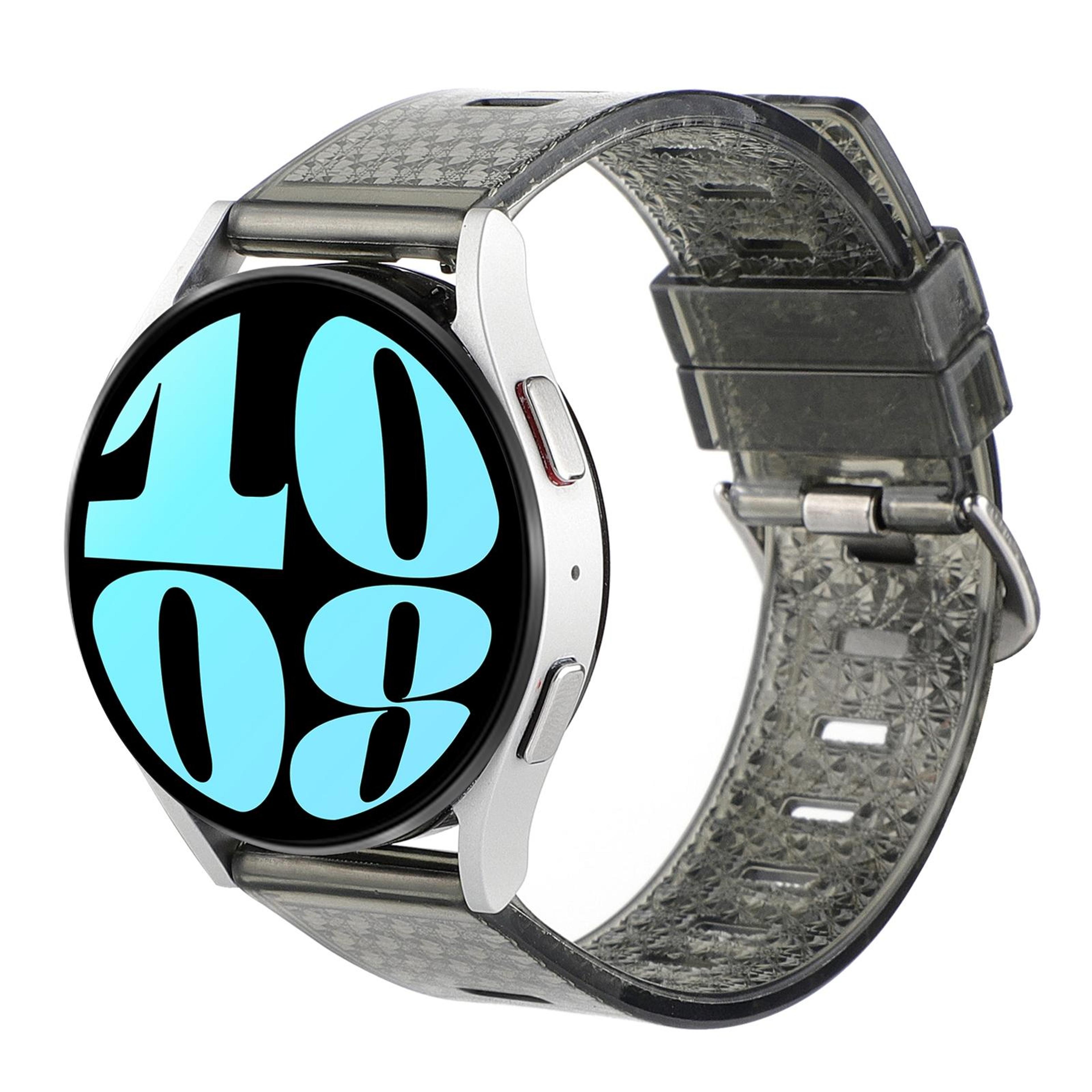 samsung galaxy watch 6 classic transparent tpu watch band shiny diamond replacement strap