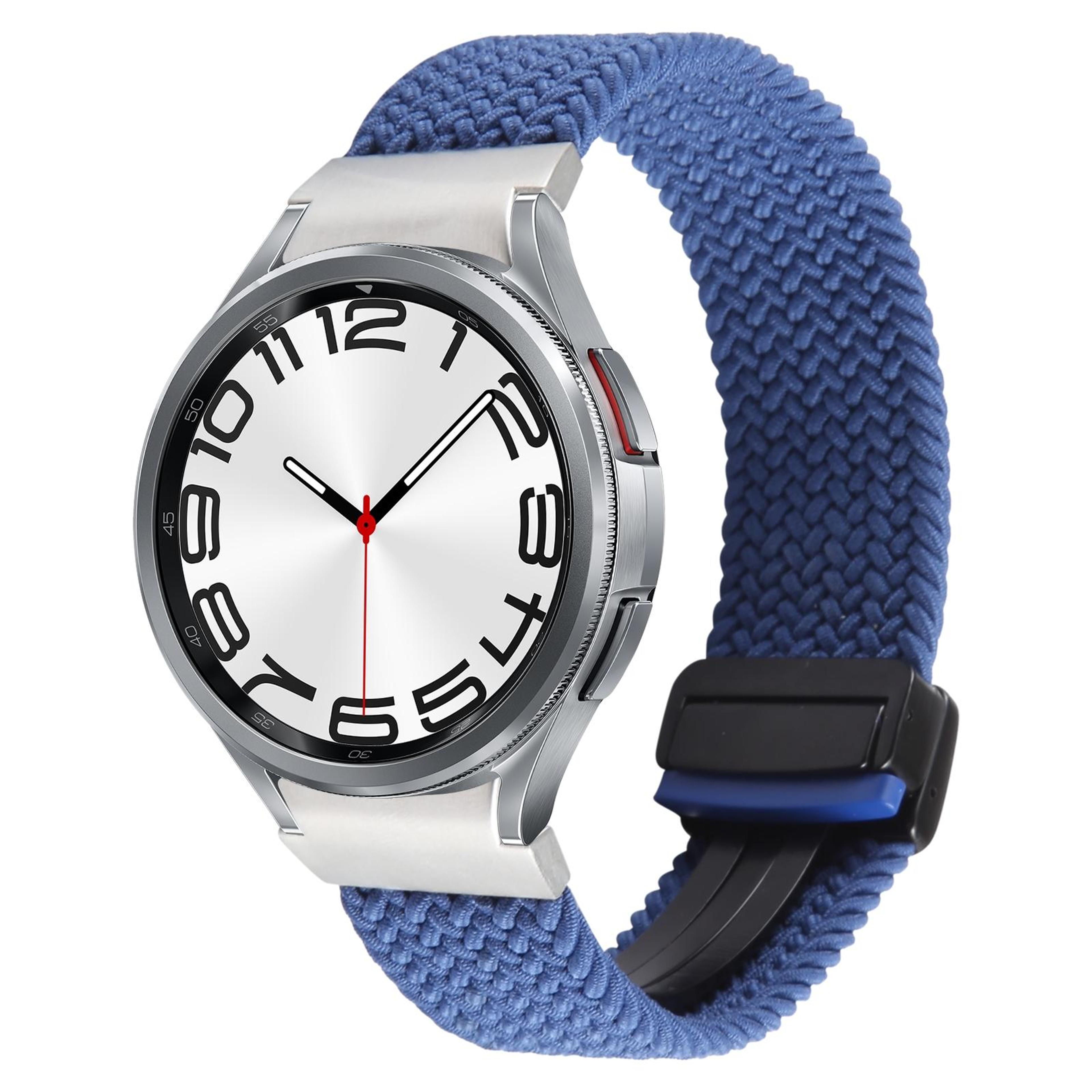 samsung galaxy watch 6 5 4 magnetic nylon watch band soft woven watch strap with fold buckle