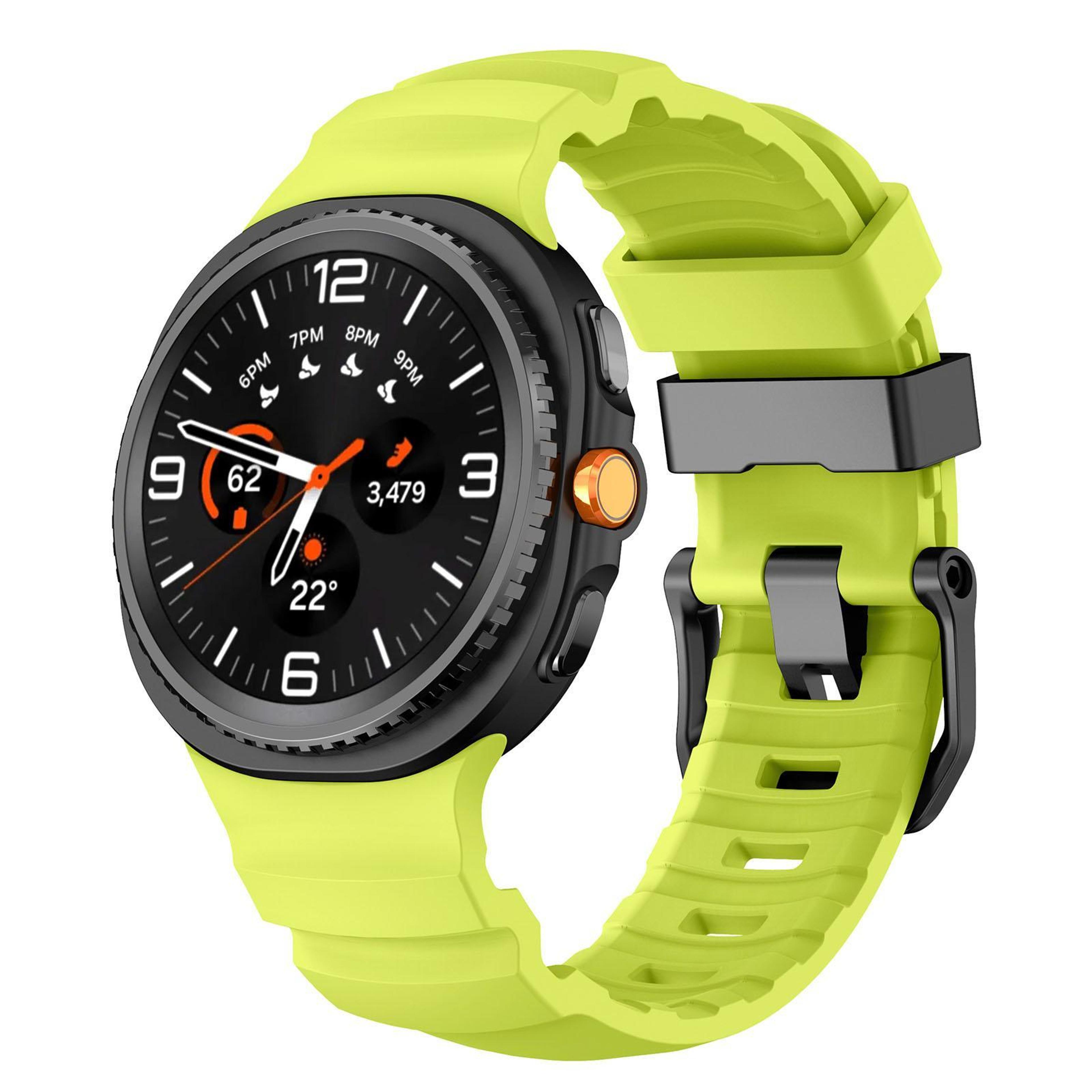 samsung galaxy watch8 classic silicone watch band adjustable sports watch strap with black buckle